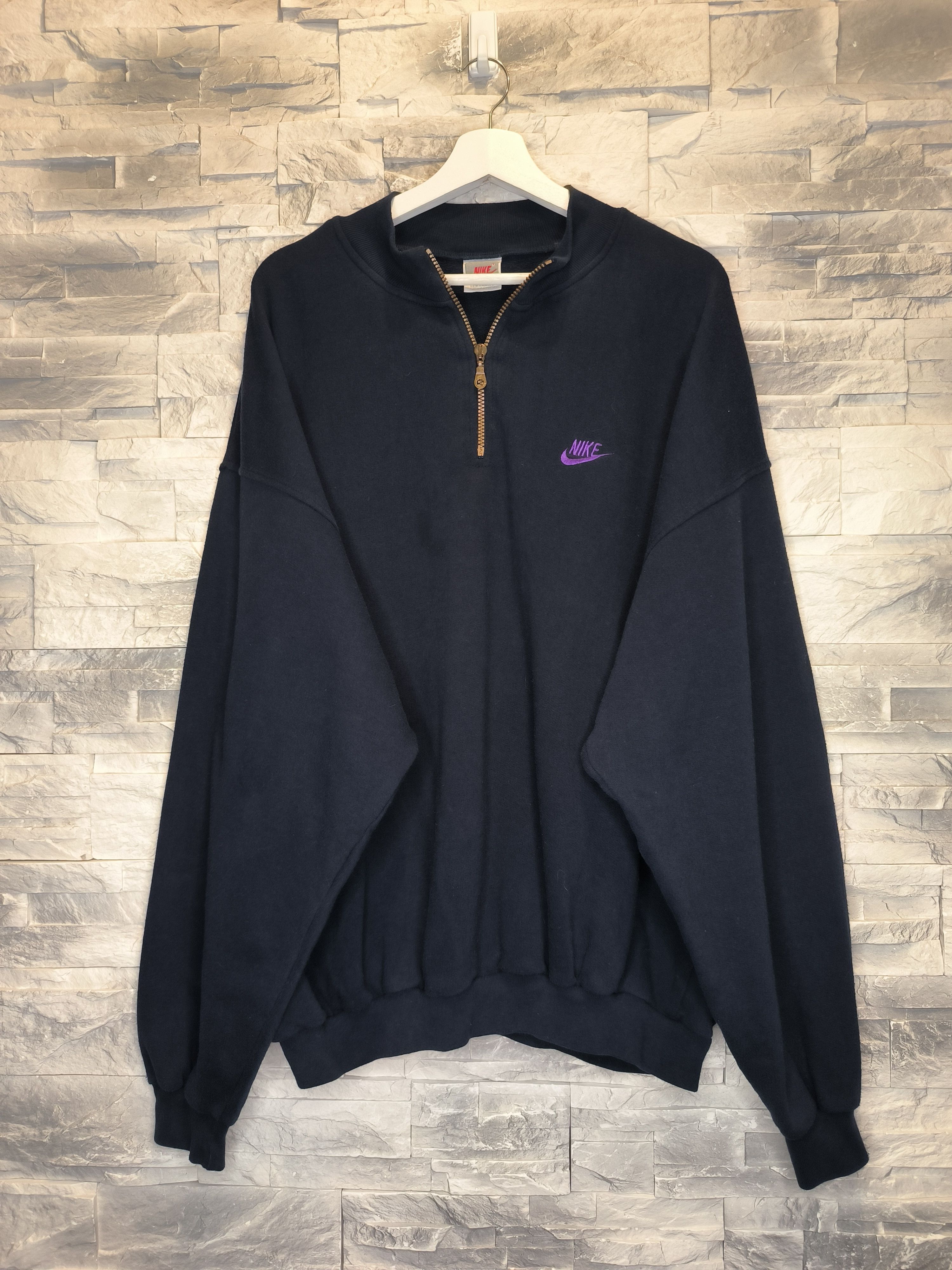 Nike Vintage Nike 80s Sweatshirt Half Zip Logo Size US XL / EU 56 / 4 - 1 Thumbnail