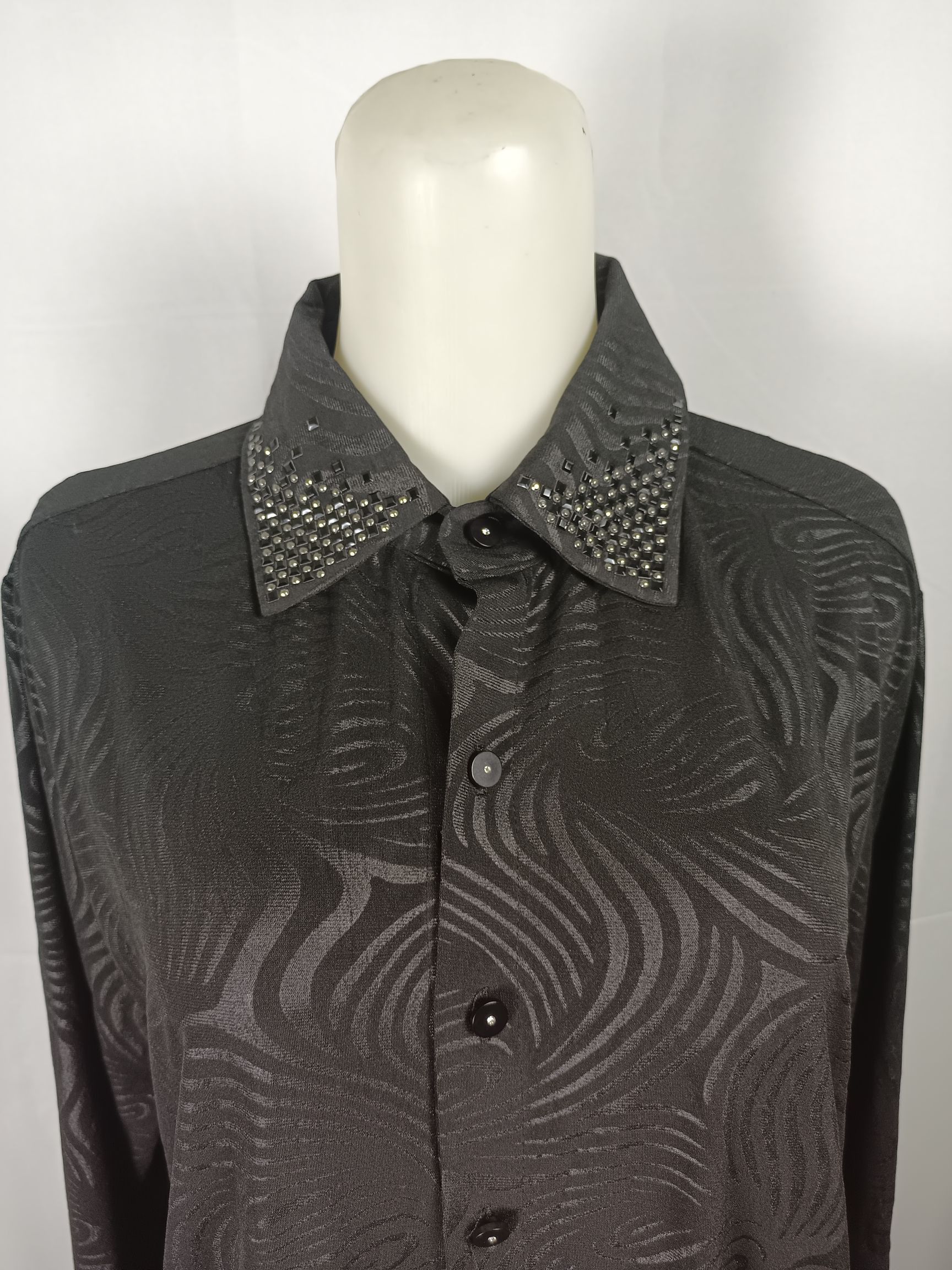 Japanese Brand Women Printed Black Button Long Sleeve Blouse Size L / US 10 / IT 46 - 8 Thumbnail