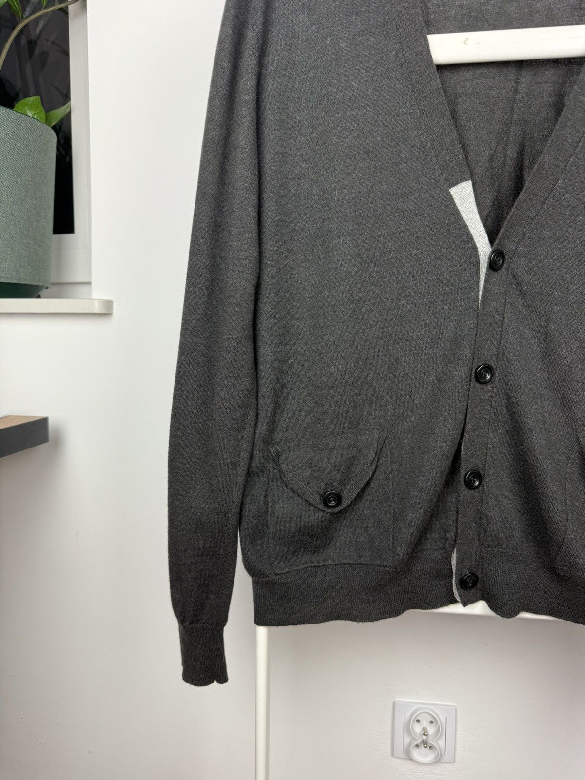 Dries Van Noten Grey Wool Cardigan Size US L / EU 52-54 / 3 - 4 Thumbnail