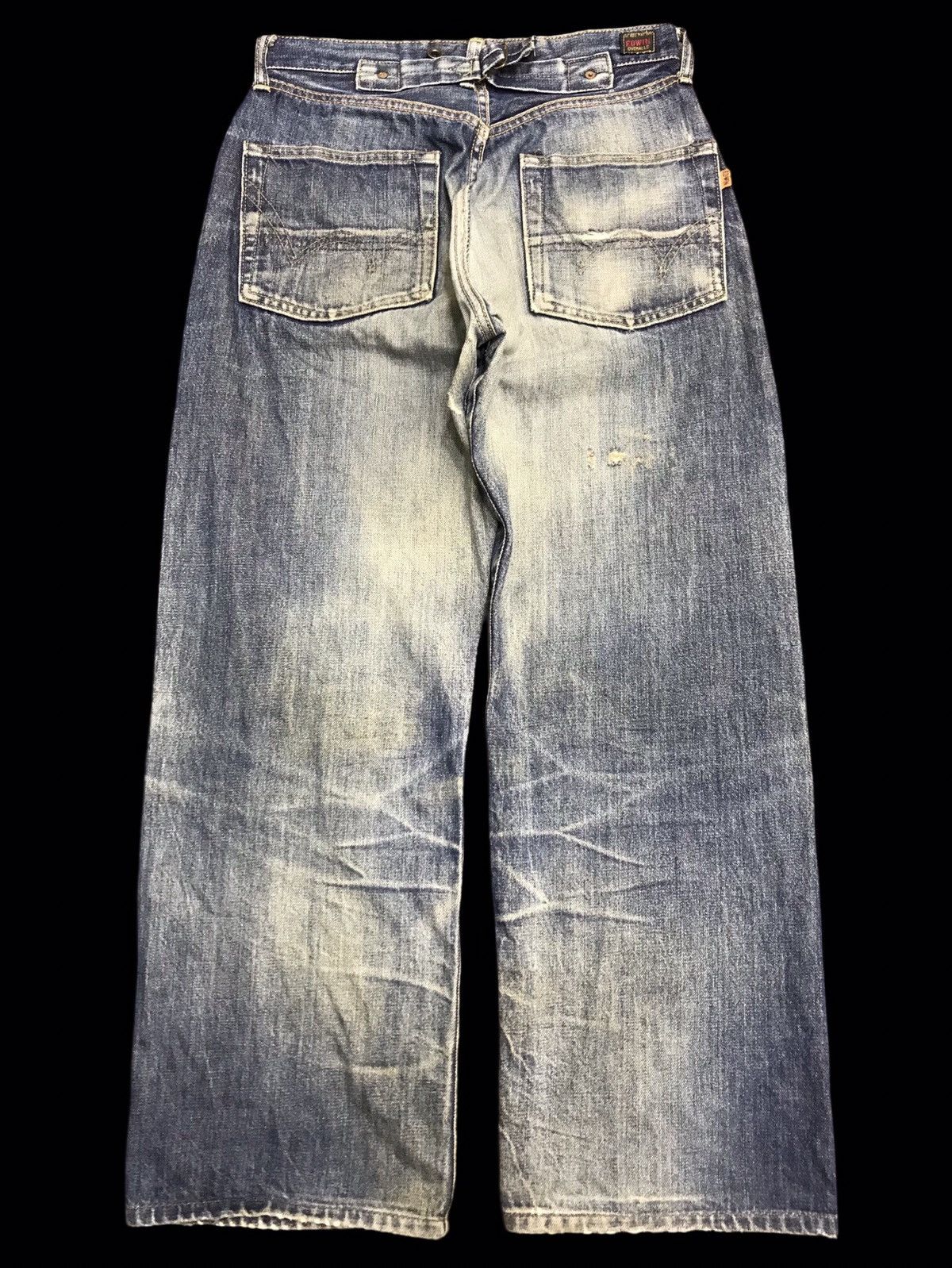 Edwin 💥THRASHED💥RARE EDWIN OVRLL WIDE BAGGY SUSPENDER DENIM F345 Size US 28 / EU 44 - 2 Thumbnail