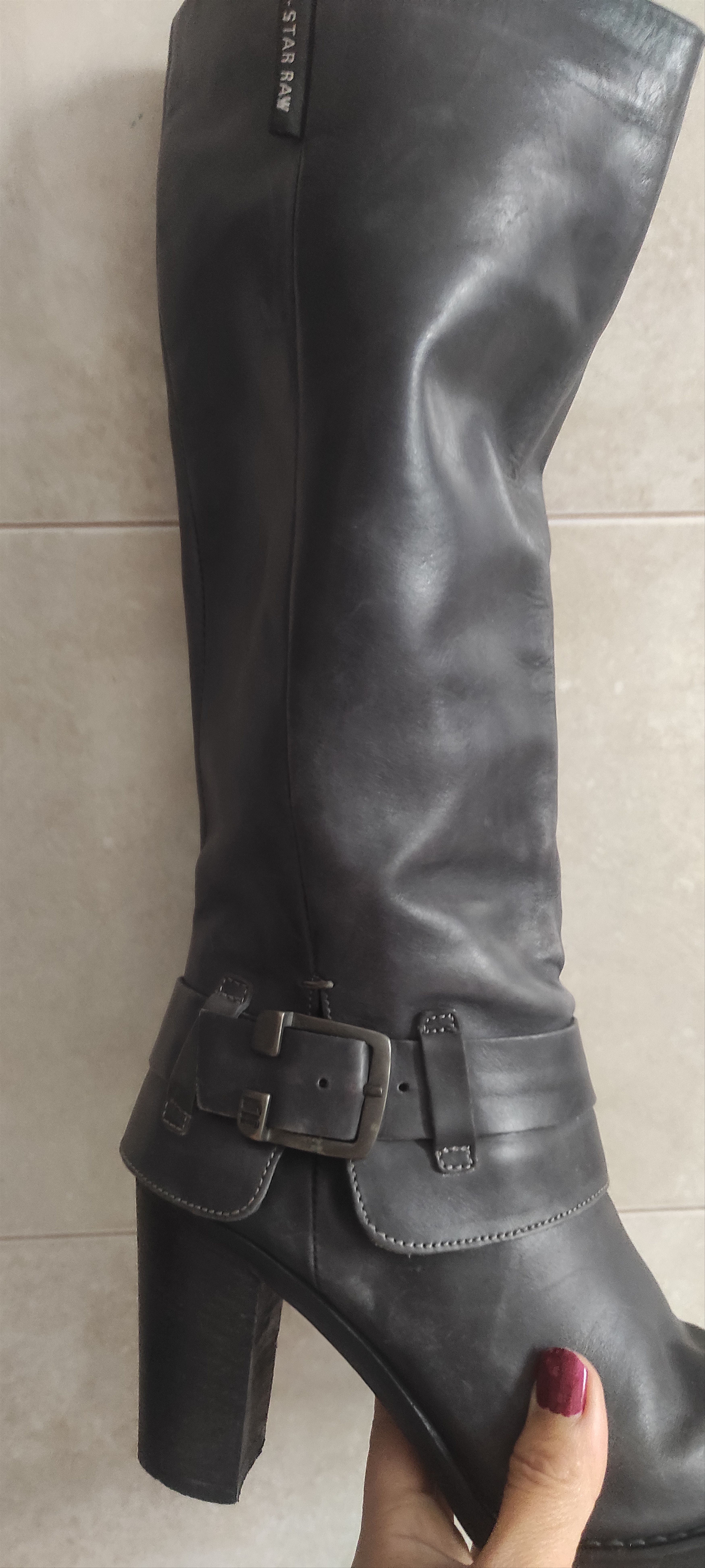 G-Star G Star Raw Footwear Leather Knee High Boot Made Italy Size US 6 / IT 36 - 11 Thumbnail