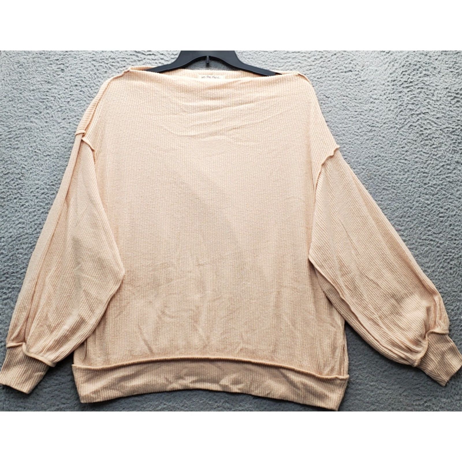 Vintage We The Free Sweatshirt Womens S Tan Ribbed Cuff & Hem Boat Neck Pullover Size S / US 4 / IT 40 - 2 Thumbnail