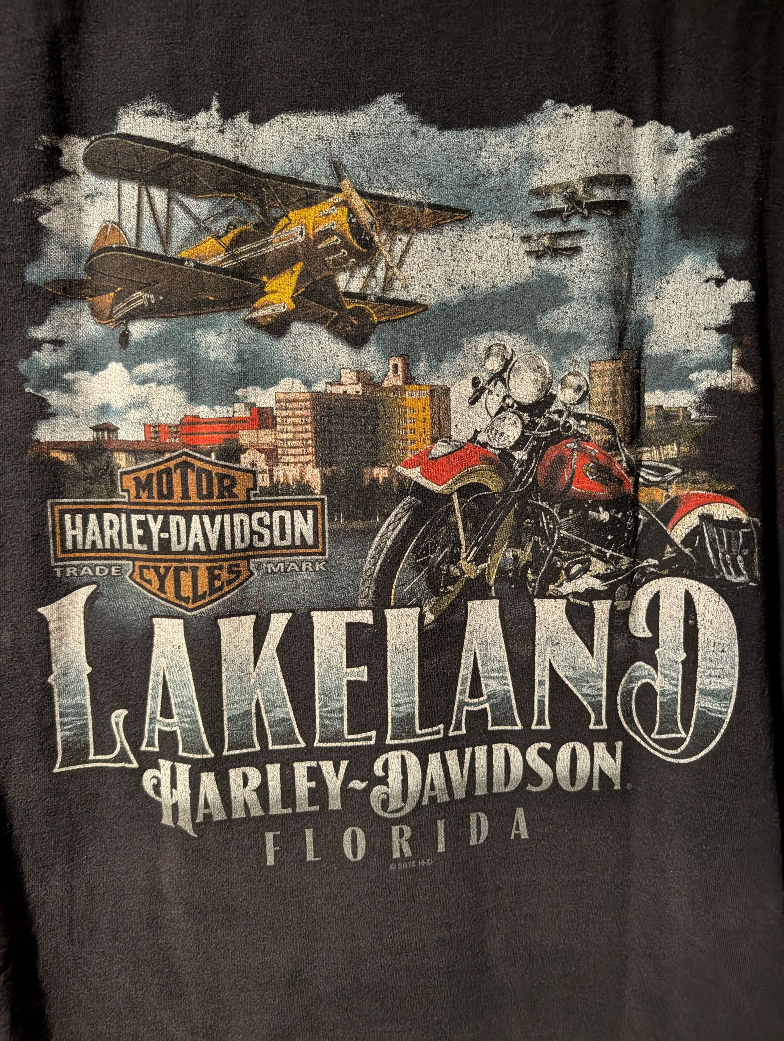 Harley Davidson Vintage 2016 Harley Davidson Lake Land Florida T-Shirt Size US XXL / EU 58 / 5 - 2 Thumbnail