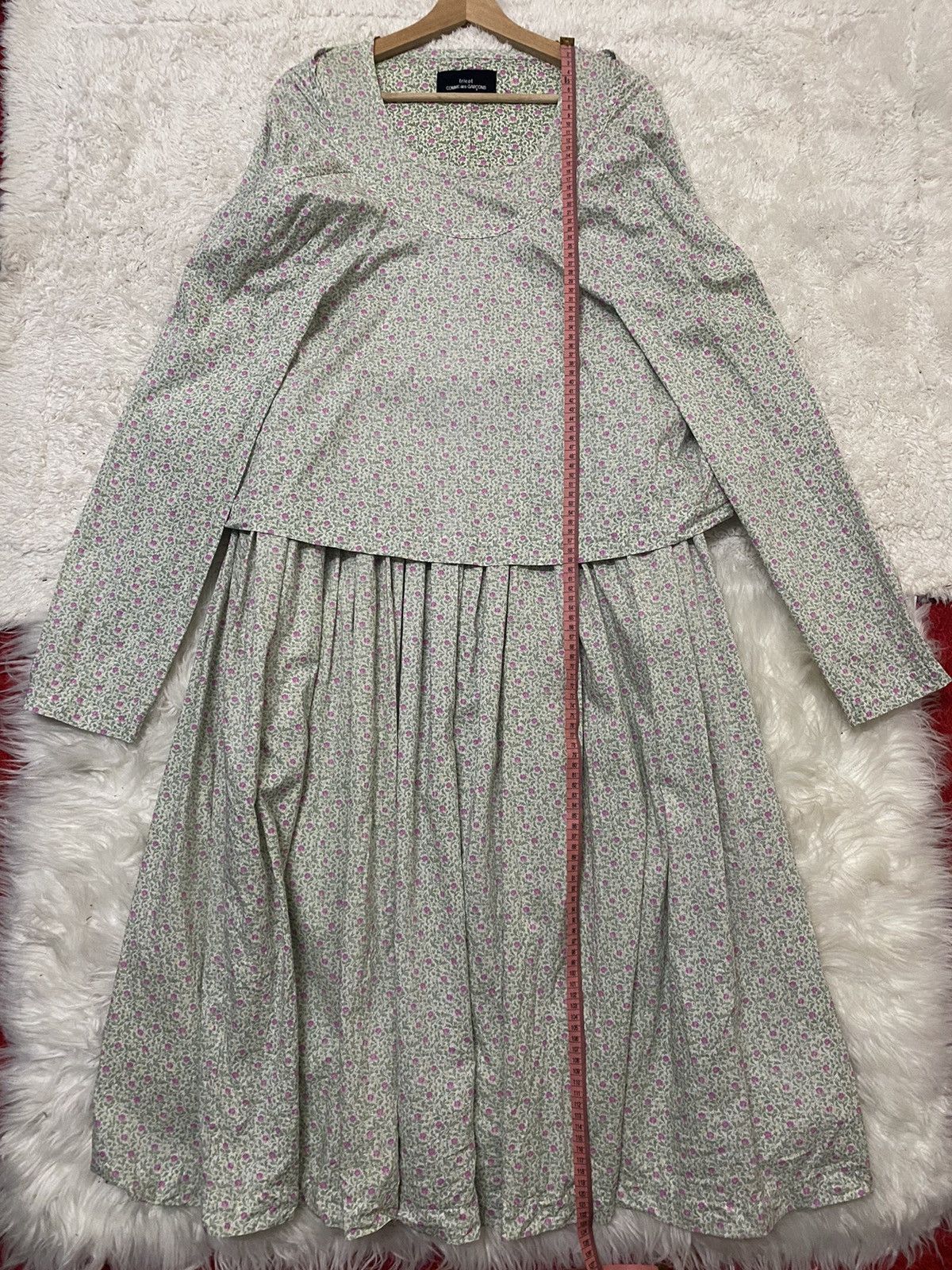 Comme des Garcons VINTAGE 90s FLORAL PATERN AD1991 TRICOT CDG MID-LENGHT DRESS Size XS / US 0-2 / IT 36-38 - 20 Thumbnail