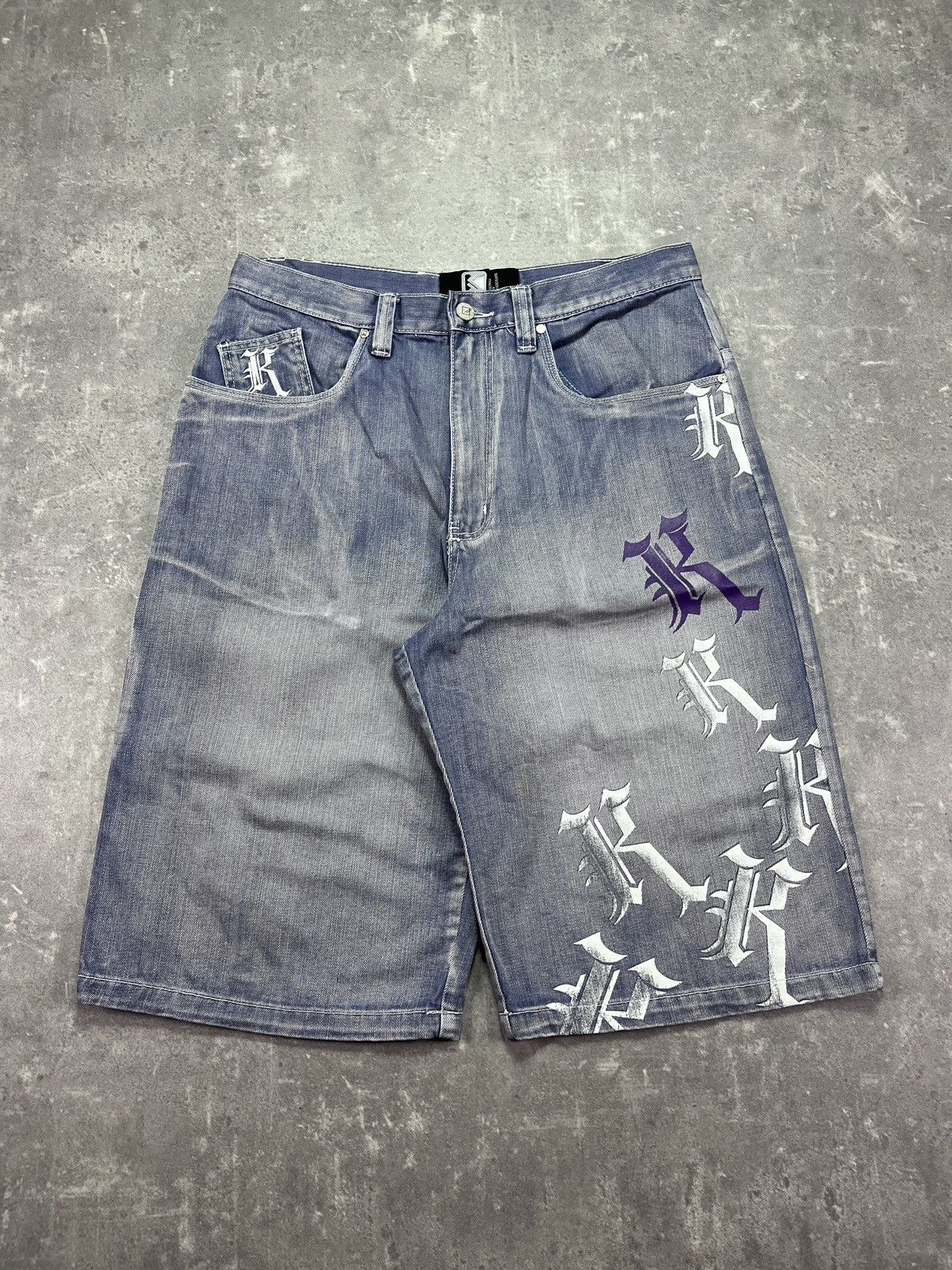 Karl Kani Karl Kani Multilogo Printed Baggy Denim Shorts Jorts 34 Rare Size US 34 / EU 50 - 1 Thumbnail