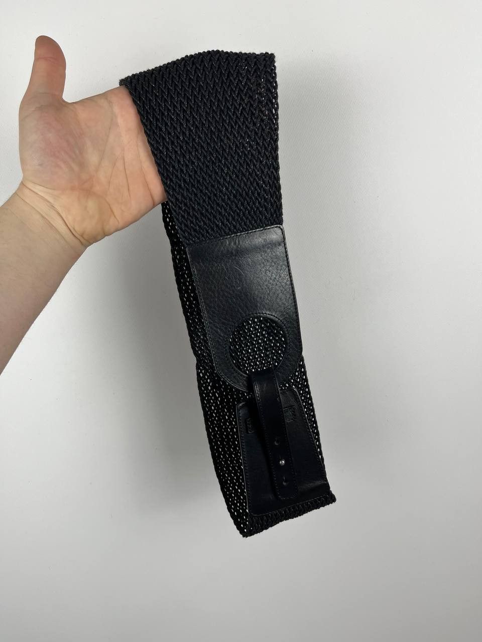 OSKA OSKA Black Woven Elastic Stretch Belt Size 2 Lagenlook Size ONE SIZE - 1 Thumbnail