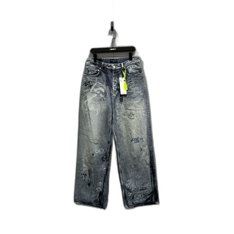 Balenciaga Balenciaga Graffiti Distressed Denim Jeans XS Size US 26 / EU 42 - 1 Thumbnail