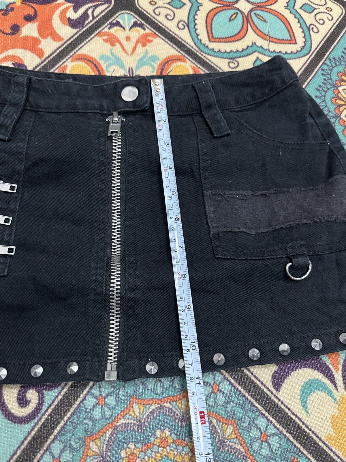 If Six Was Nine Vintage 90’s Sexy Dynamite London Zipper Studded Mini Skirt Size 27" / US 4 / IT 40 - 7 Thumbnail