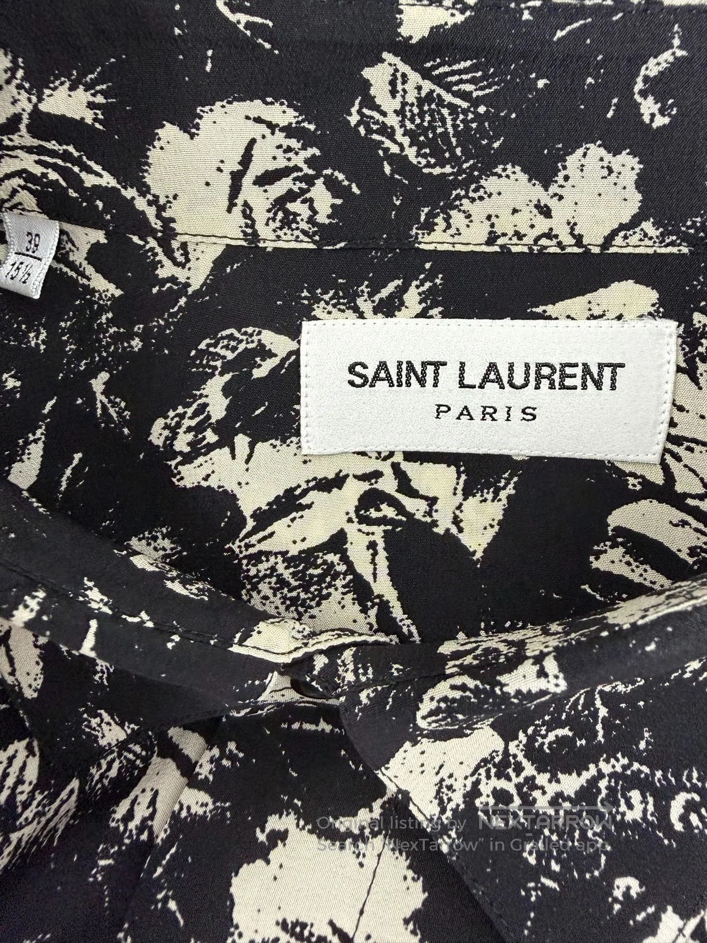 Saint Laurent Paris Saint Laurent Silk Rose Shirt. Size S / US 4 / IT 40 - 4 Thumbnail