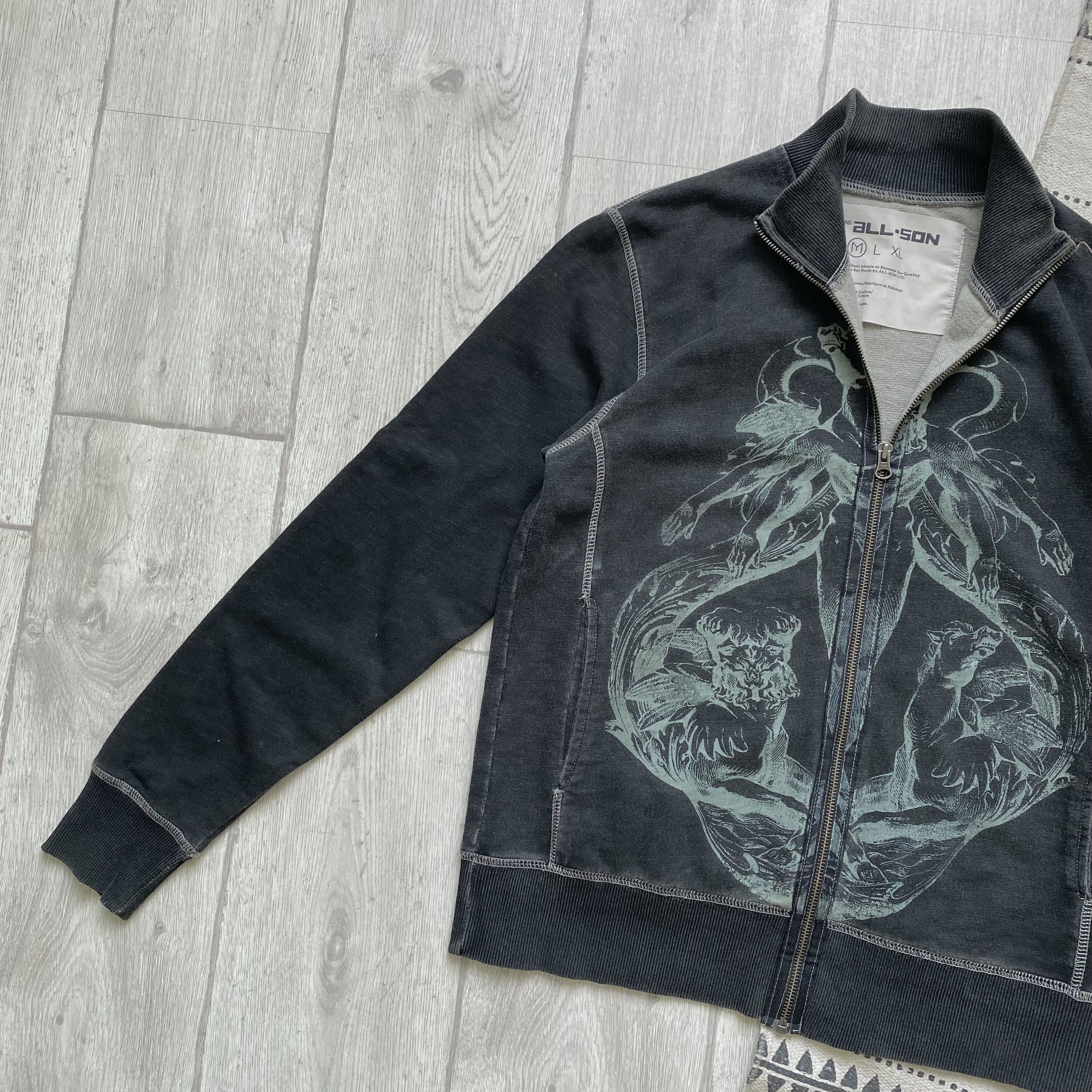If Six Was Nine Japanese Vintage Demon print Sweatshirt Zip up Size US M / EU 48-50 / 2 - 8 Thumbnail