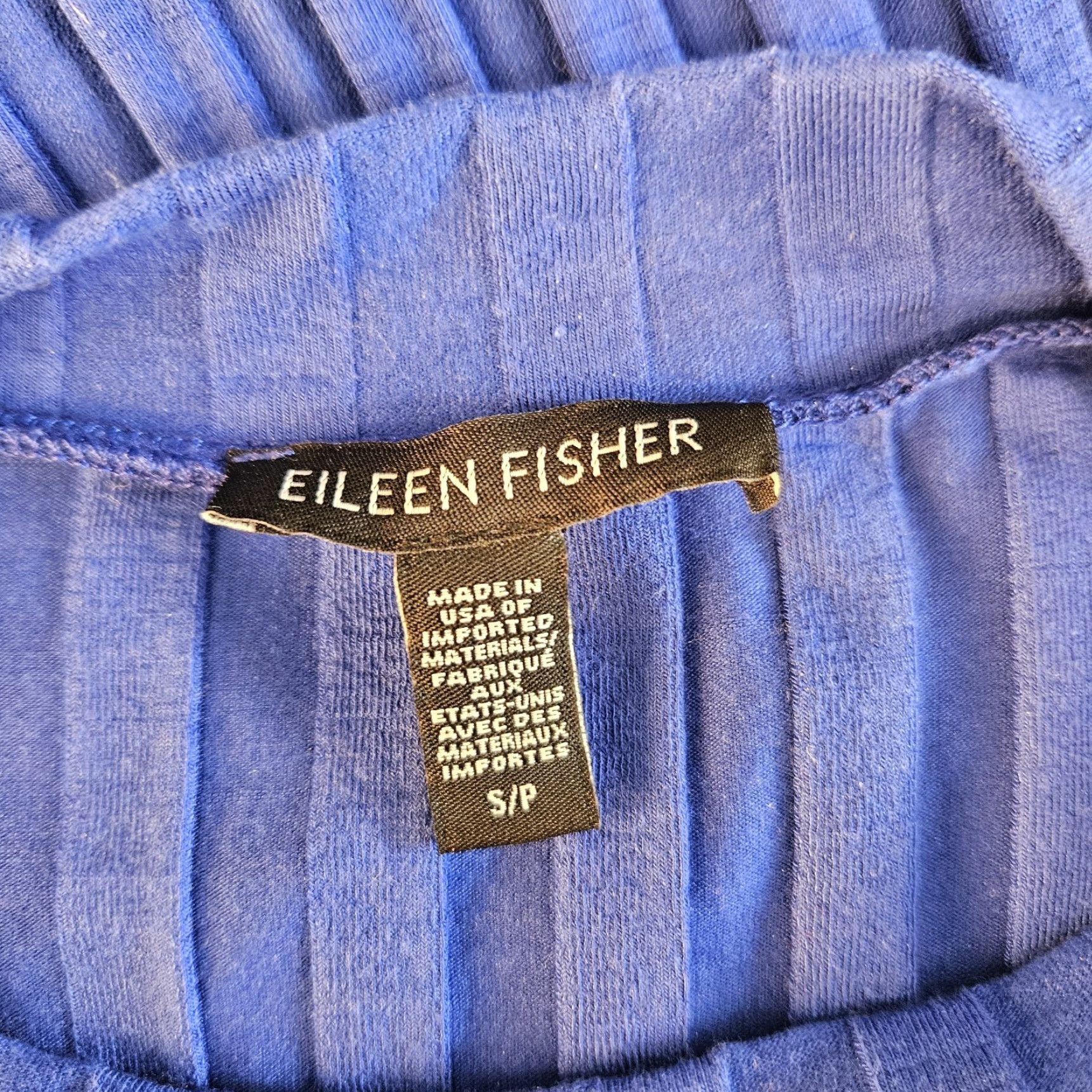 Eileen Fisher Eileen Fisher Womens Ribbed Dress Sz Small Solid Blue Half Sleeves Tencel Blend Size S / US 4 / IT 40 - 6 Thumbnail