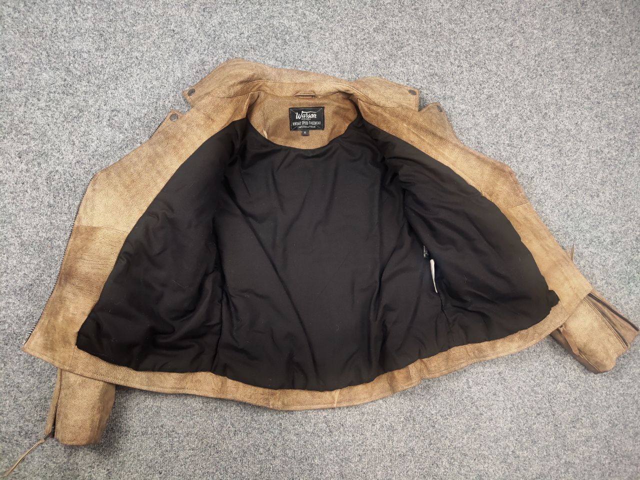 Vintage Vintage Warson Police Perfecto Lamb leather Zip Tan jacket Size L / US 10 / IT 46 - 15 Thumbnail