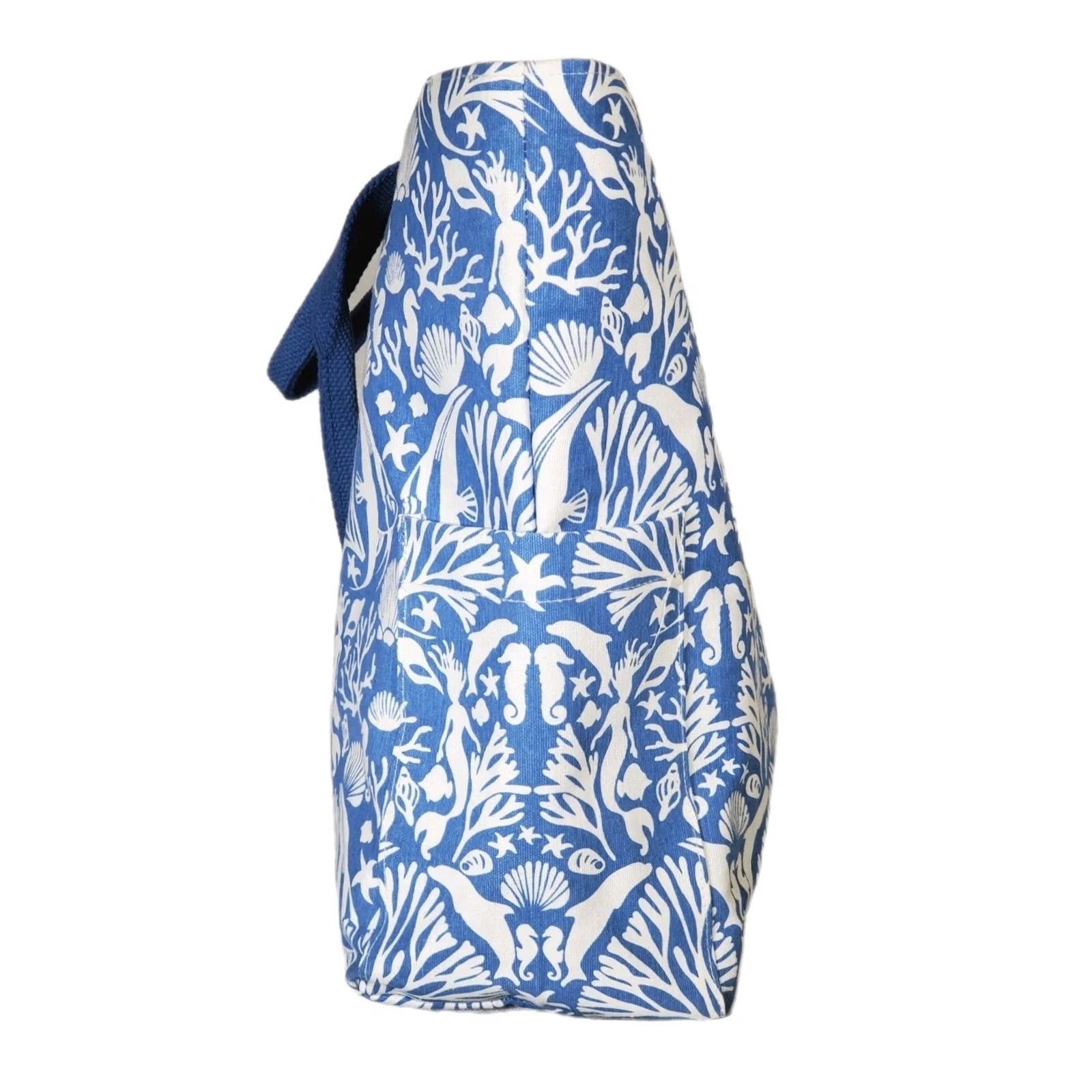 Vintage rockflowerpaper Underwater Sea Carryall Tote Bag Blue White Large Size ONE SIZE - 4 Thumbnail