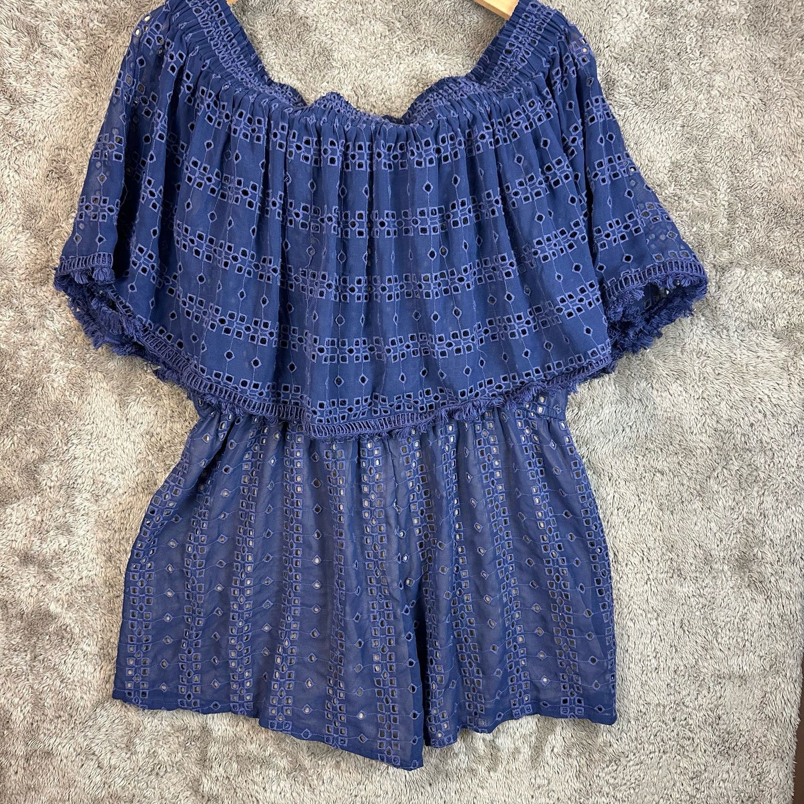Anthropologie Anthropologie Ranna Gill Tiered Off Shoulder Ruffle Romper L Size L / US 10 / IT 46 - 3 Thumbnail