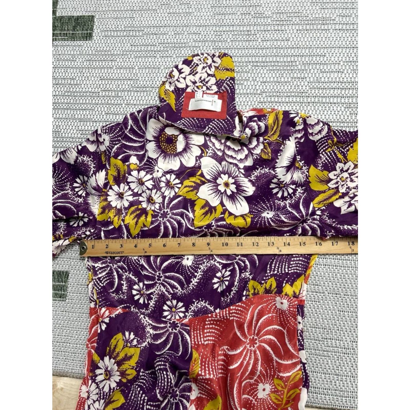 Anthropologie Anthropologie Maxi Dress Womens 6 Multicolor Handkerchief Flutter Sleeve V Neck Dress Size M / US 6-8 / IT 42-44 - 6 Thumbnail