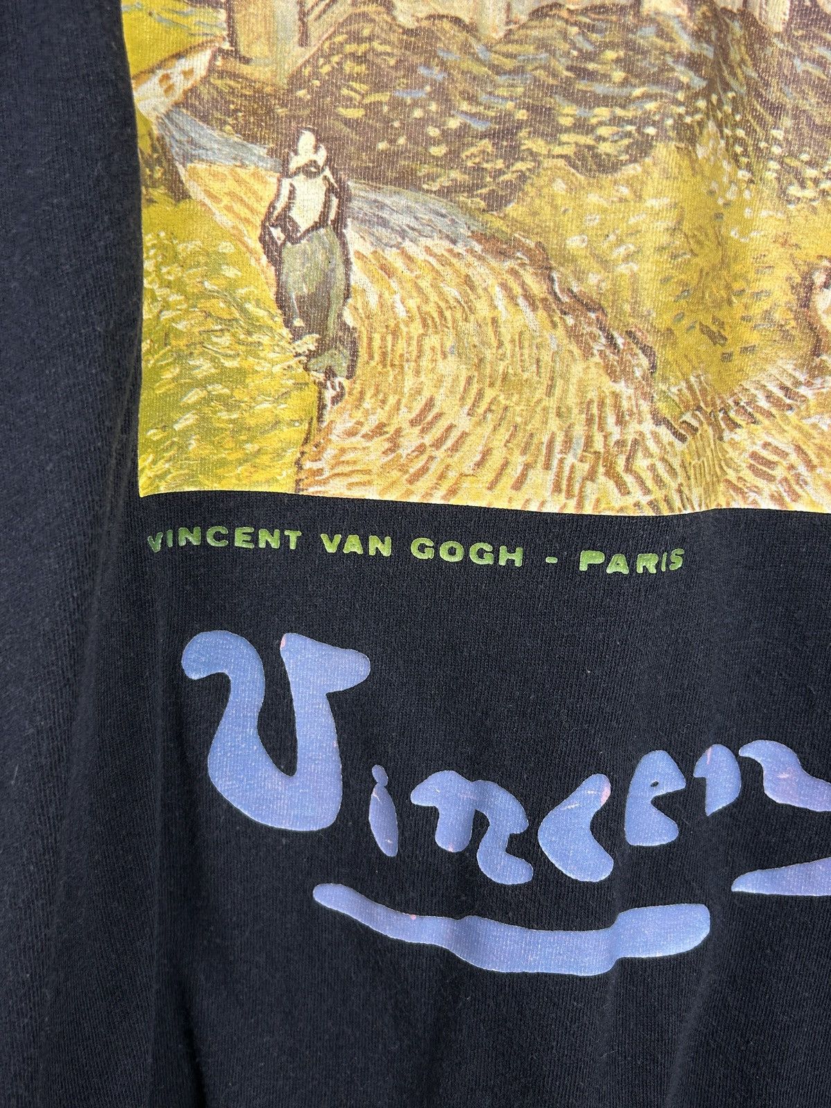 Vintage 90s Vintage Vincent Van Gogh The Church In Auvers T-Shirt Size US L / EU 52-54 / 3 - 3 Thumbnail