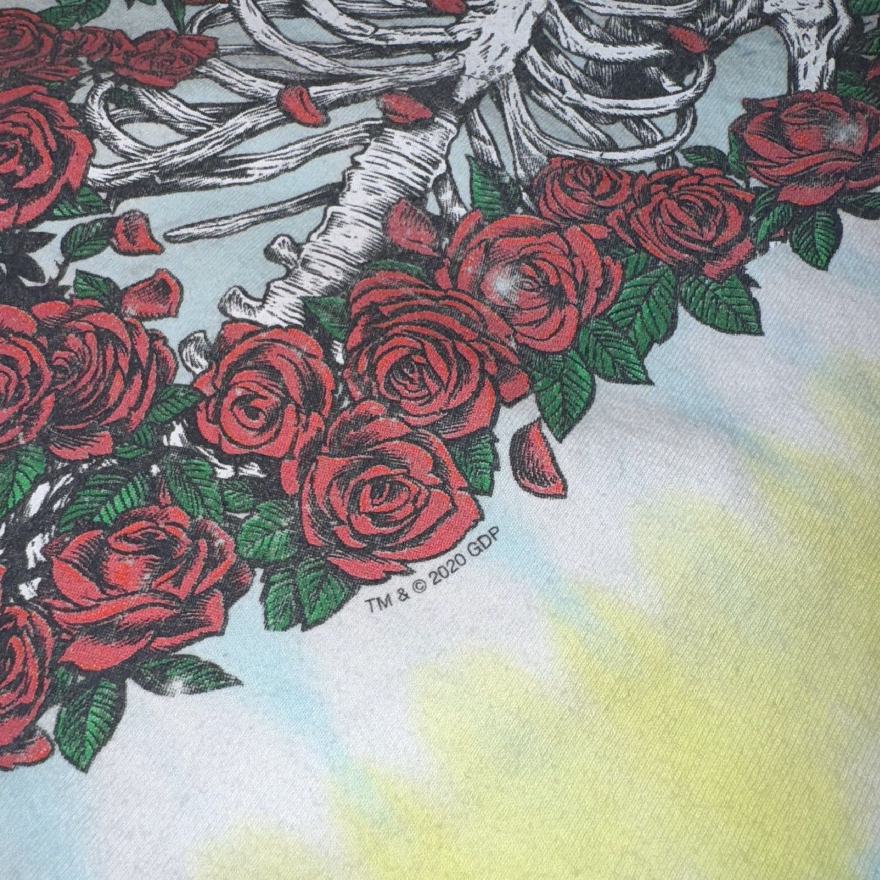 Liquid Blue Grateful Dead Bertha Skeletons Roses T Shirt XL Liquid Blue Tie Dye Multicolor Crew Neck Short Sleeve Mens Size US XL / EU 56 / 4 - 3 Thumbnail