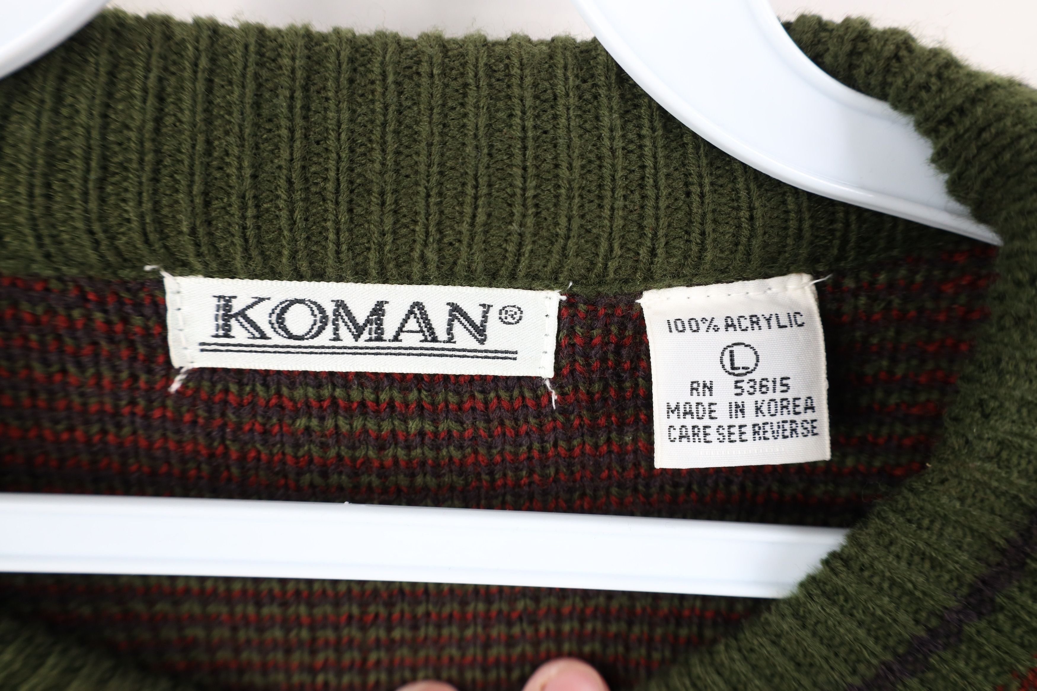 Vintage Vintage 90s Streetwear Geometric Knit Crewneck Sweater Size US L / EU 52-54 / 3 - 5 Thumbnail