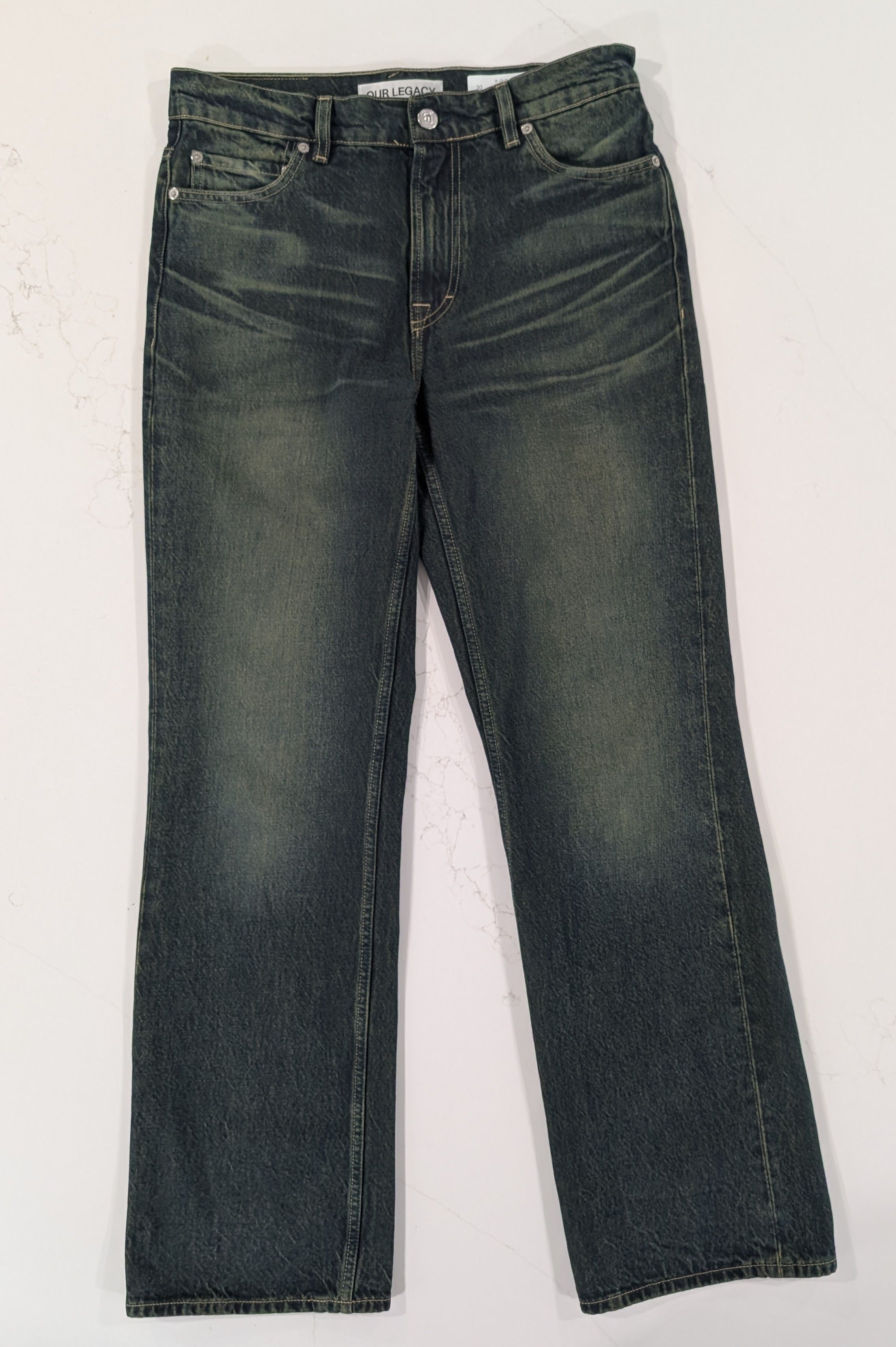 Our Legacy Our Legacy Mid Blue Crease Denim 70s Cut Jeans | Grailed