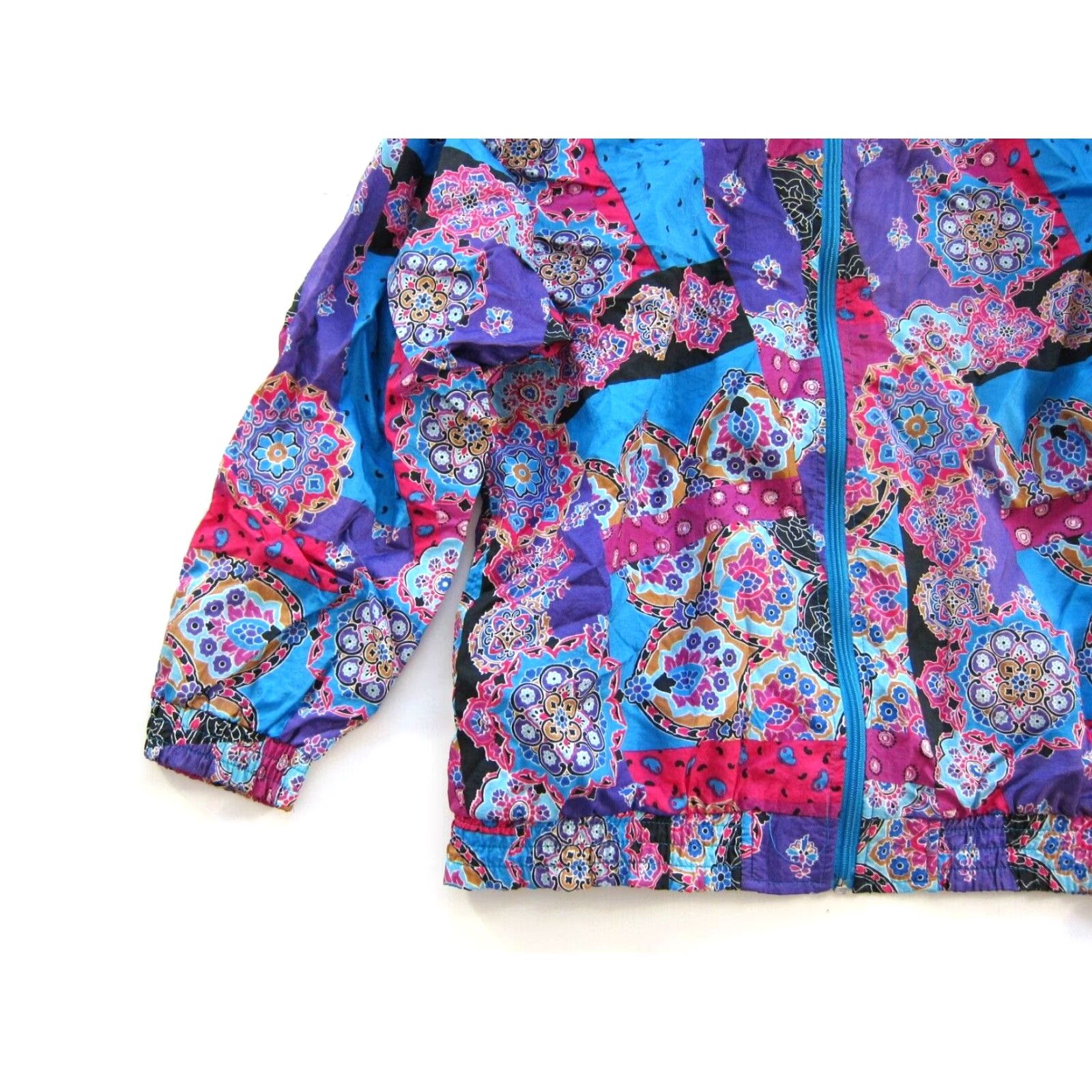 Vintage Vtg Amanda Smith Sport Nylon Pink Blue Purple Floral Paisley Zip Pocket Jacket L Size L / US 10 / IT 46 - 6 Thumbnail