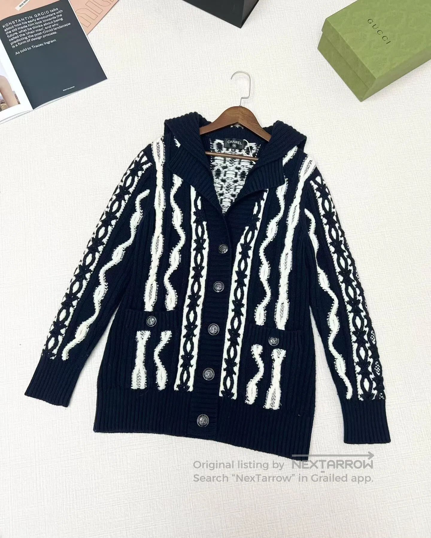Chanel Chanel Navy Blue Knit Cardigan. Size XS / US 0-2 / IT 36-38 - 1 Thumbnail