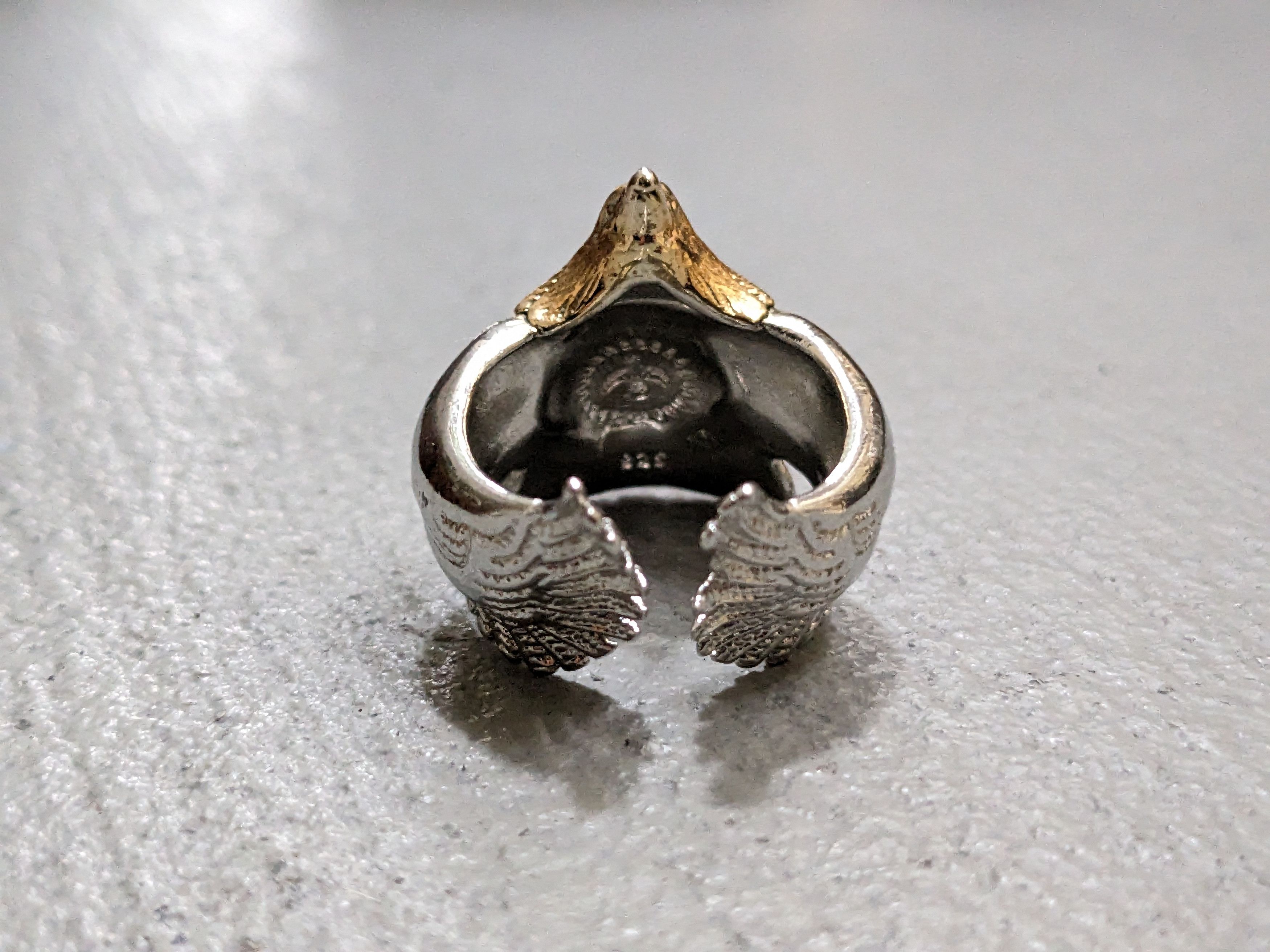 Jewelry Stainless Steel Ring Eagle Size 9 Gold Two-tone USA Size ONE SIZE - 6 Thumbnail