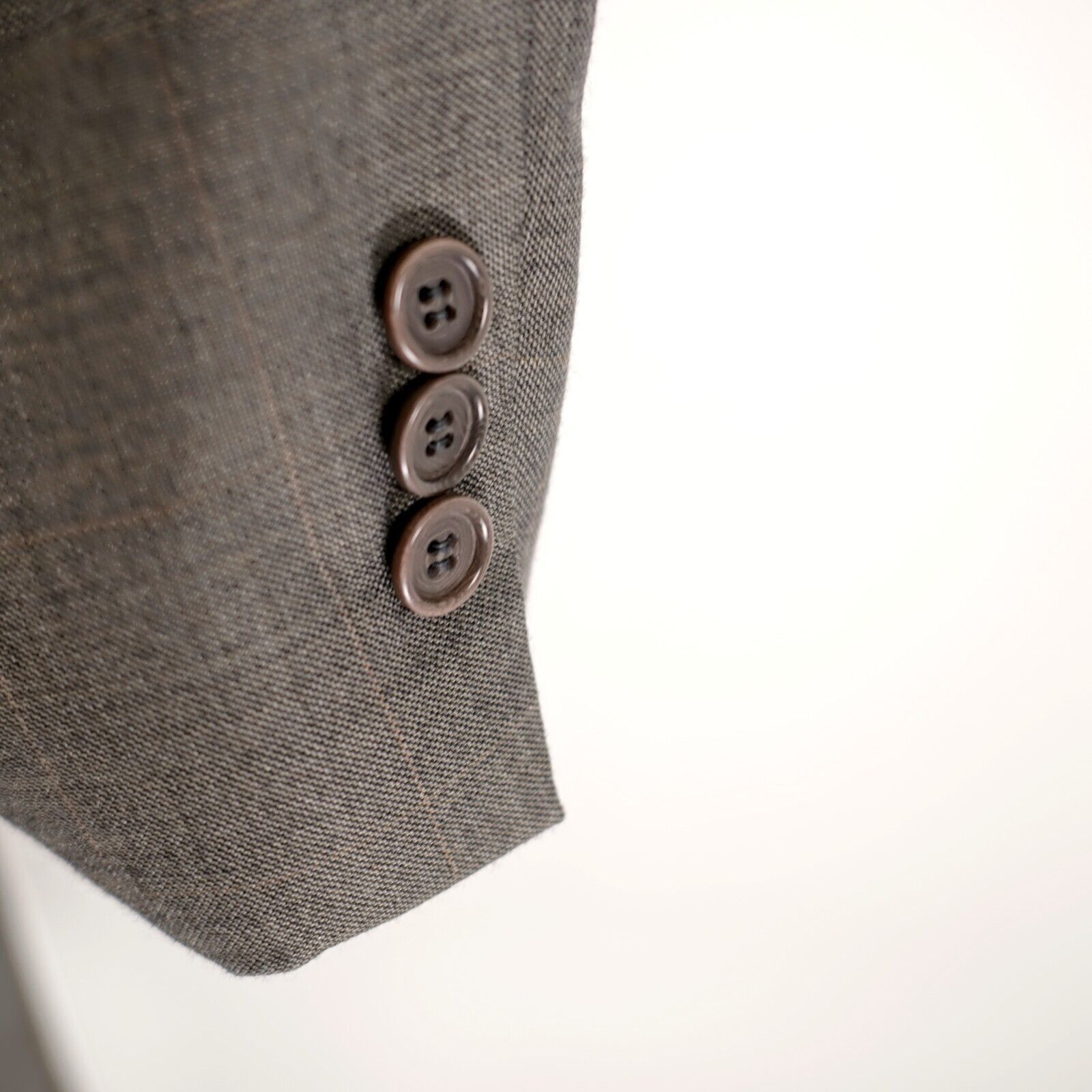 Brooks Brothers Brooks Brothers Gray Wool Sharksking W/ Brown Windowpane 3 B Size 44L - 3 Thumbnail