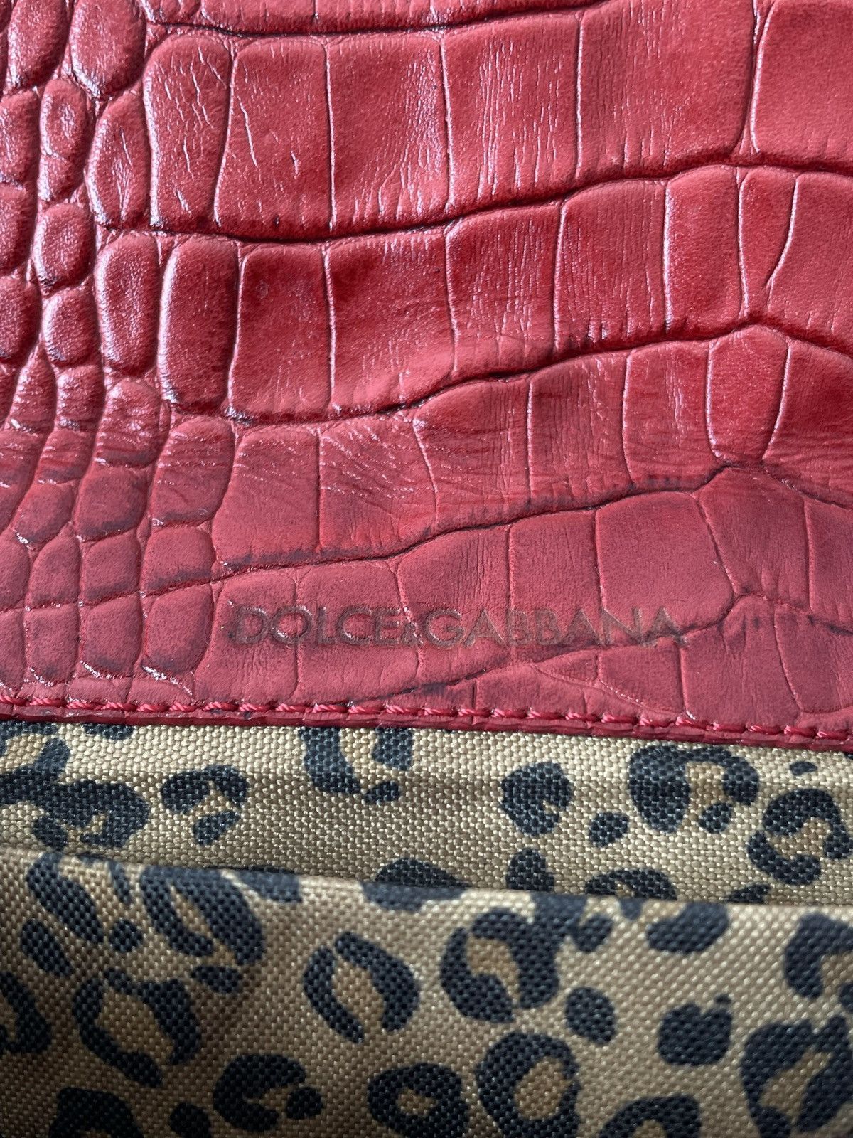 Dolce & Gabbana Dolce&Gabbana Vintage Y2k Red Leather Hand Bag Luxury Size ONE SIZE - 10 Thumbnail