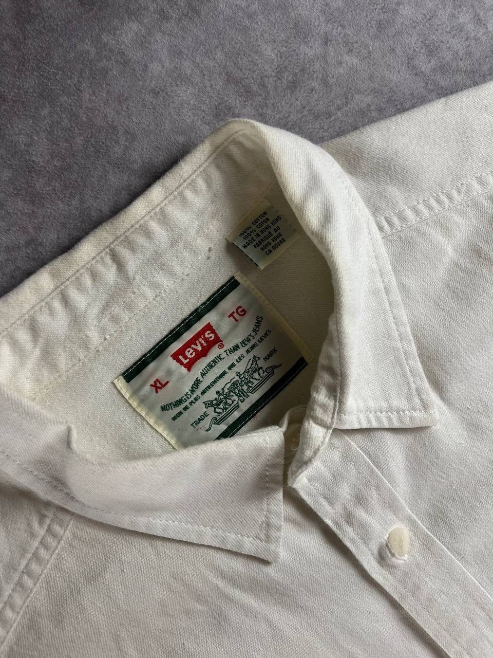 Levi's Vintage Levi’s White Button-Up Work Shirt Long Sleeve XL Size US XL / EU 56 / 4 - 3 Thumbnail