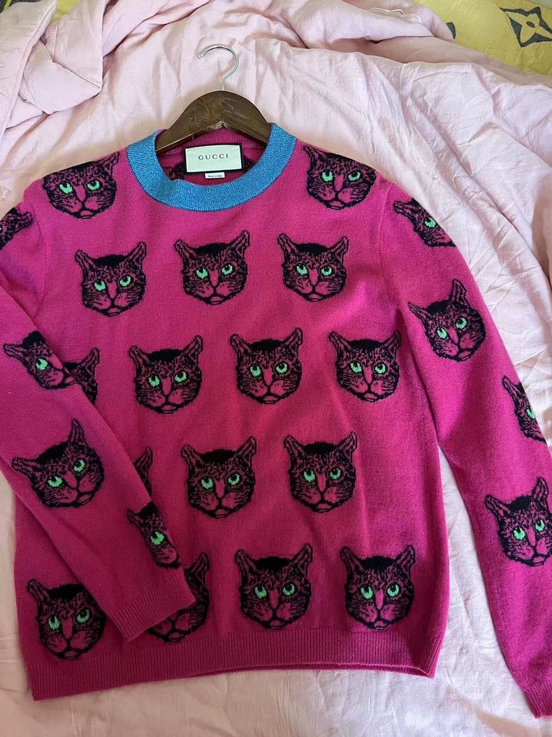 GucciAuthentic cat cashmere sweater 2503-Nextarrow