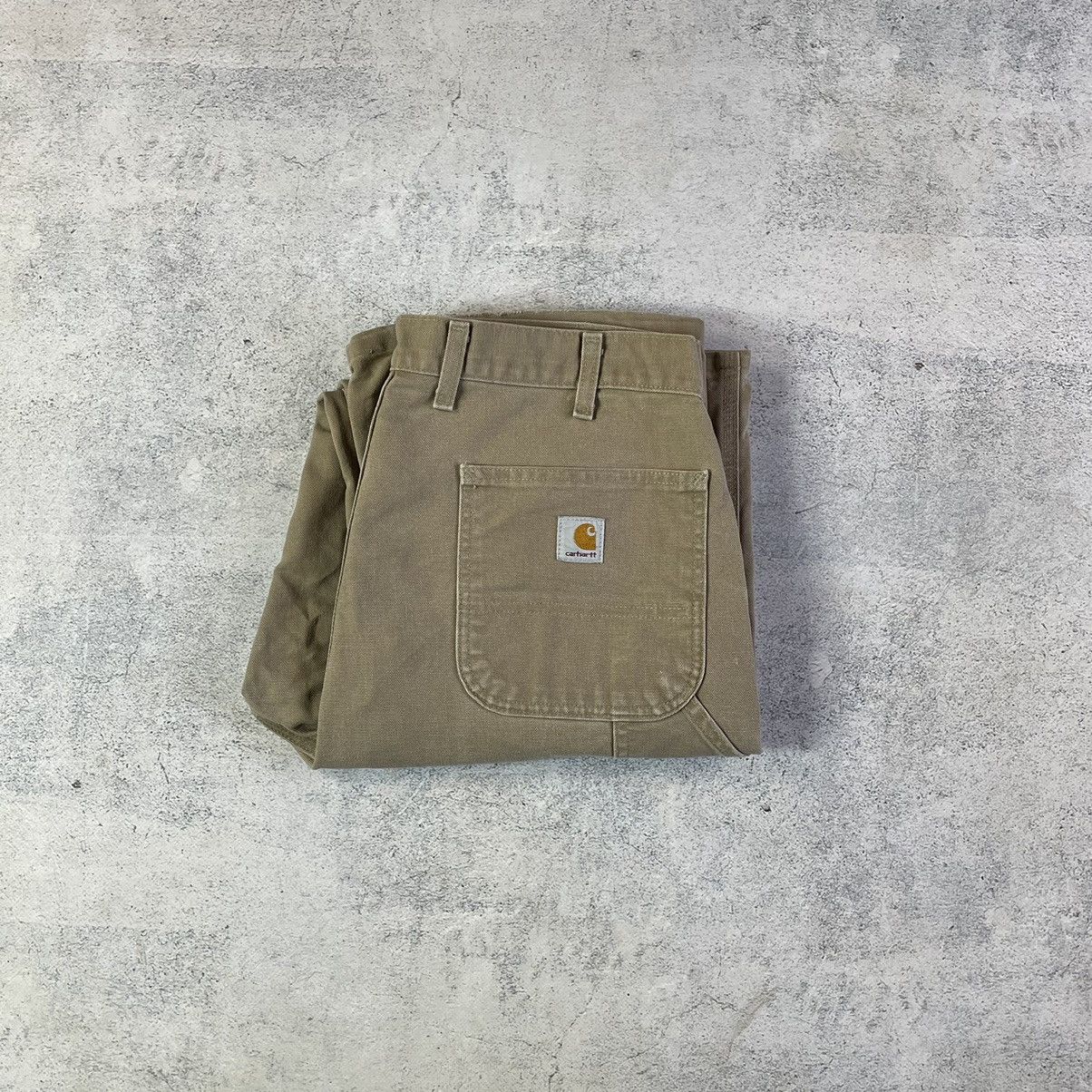 Carhartt × Vintage VTG CARHARTT BEIGE CANVAS DOUBLE KNEE CARPENTER PANTS Size US 34 / EU 50 - 17 Thumbnail