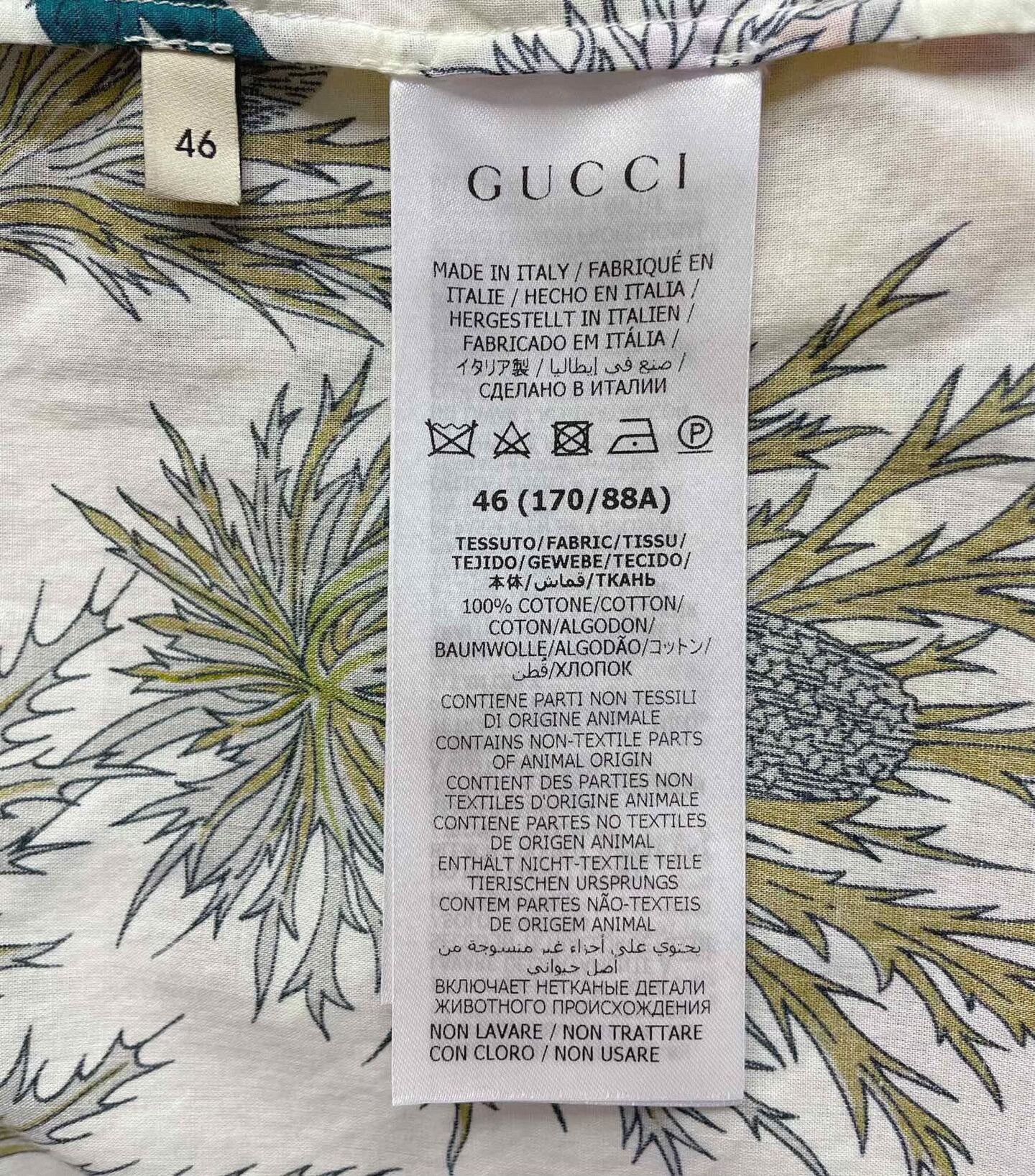 Gucci gucci floral short sleeve white shirt Size US L / EU 52-54 / 3 - 6 Thumbnail