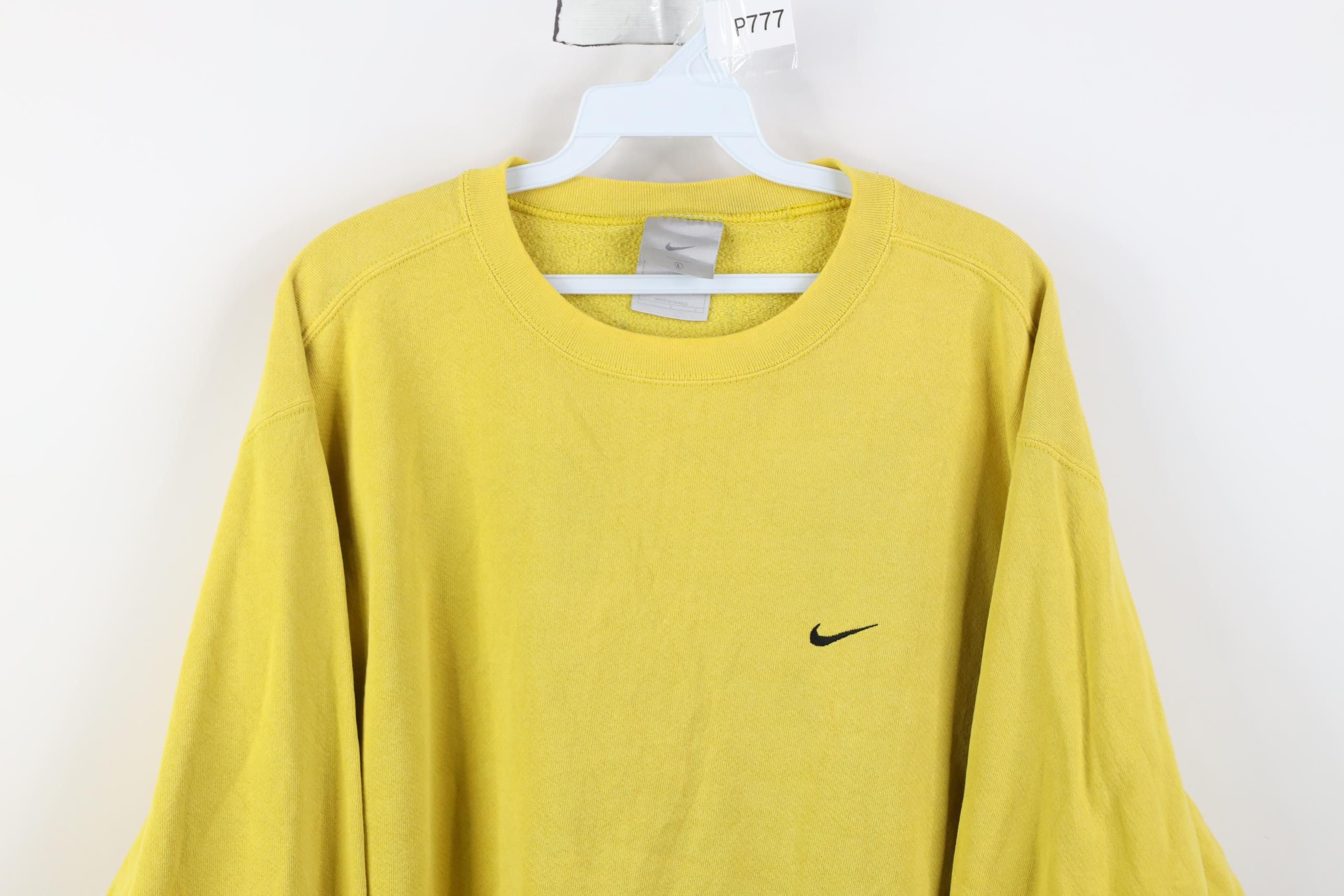 Nike Vintage 90s Y2K Nike Mini Swoosh Sweatshirt Banana Yellow Size US L / EU 52-54 / 3 - 2 Thumbnail