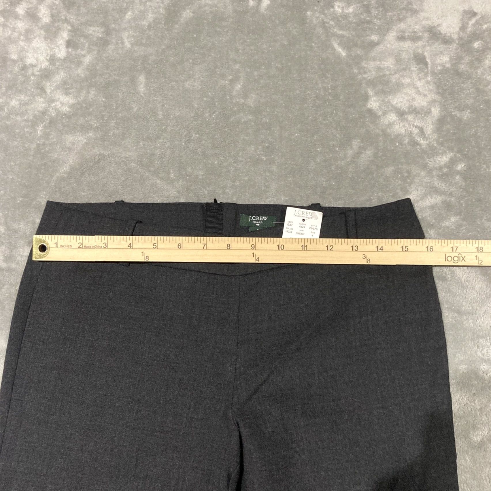 J.Crew J.Crew Pants Women 4 Gray Stretch City Fit Chino Dress Wool Blend Classic Core Regular Size 27" / US 4 / IT 40 - 3 Thumbnail