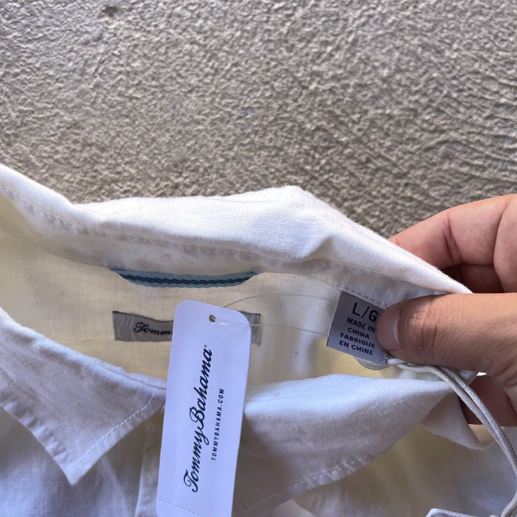 Tommy Bahama Tommy Bahama Shirt Mens Large White Long Sleeve Linen Button-Up Hawaiian Beach Casual Size US L / EU 52-54 / 3 - 7 Thumbnail