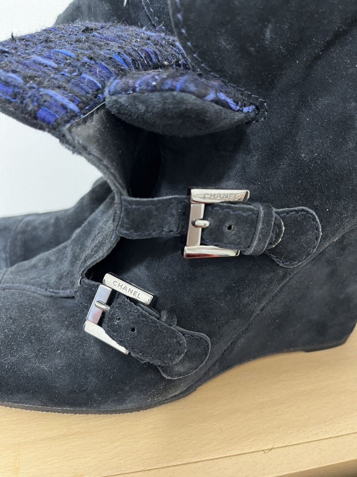 Chanel × Isabel Marant × Isabel Marant Etoile Chanel Suede Tweed Anke Boots Size US 10 / IT 40 - 3 Thumbnail