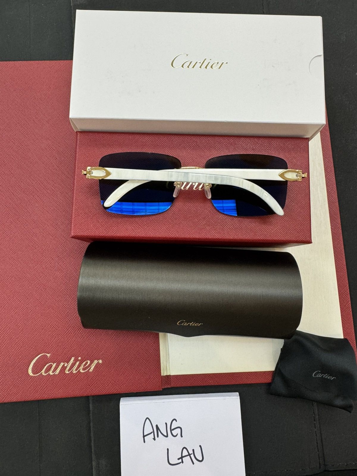 Cartier Cartier White Buffalo Horn Glasses C Decor White Buffs Size ONE SIZE - 1 Thumbnail