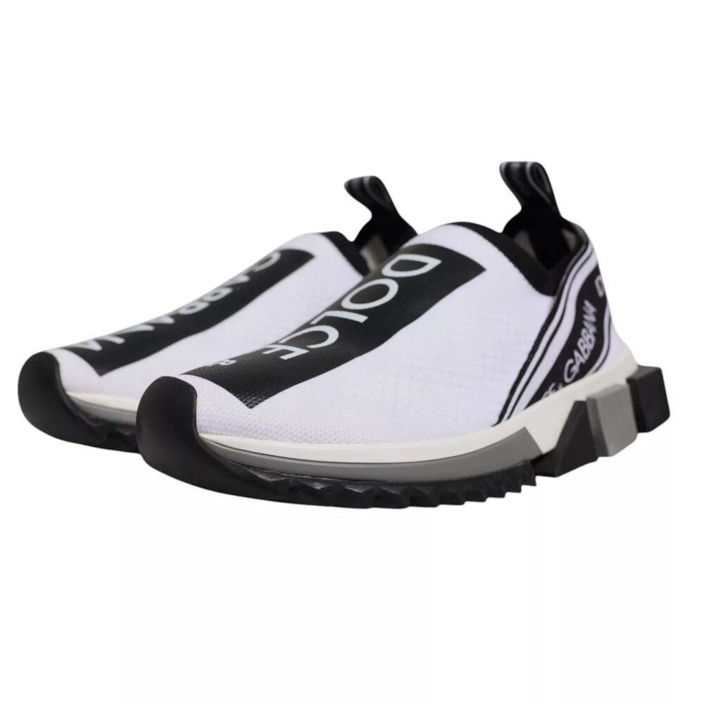 Dolce & Gabbana Dolce & Gabbana White Black Slip On Sorrento Sneakers Shoes Size US 7 / IT 37 - 3 Thumbnail