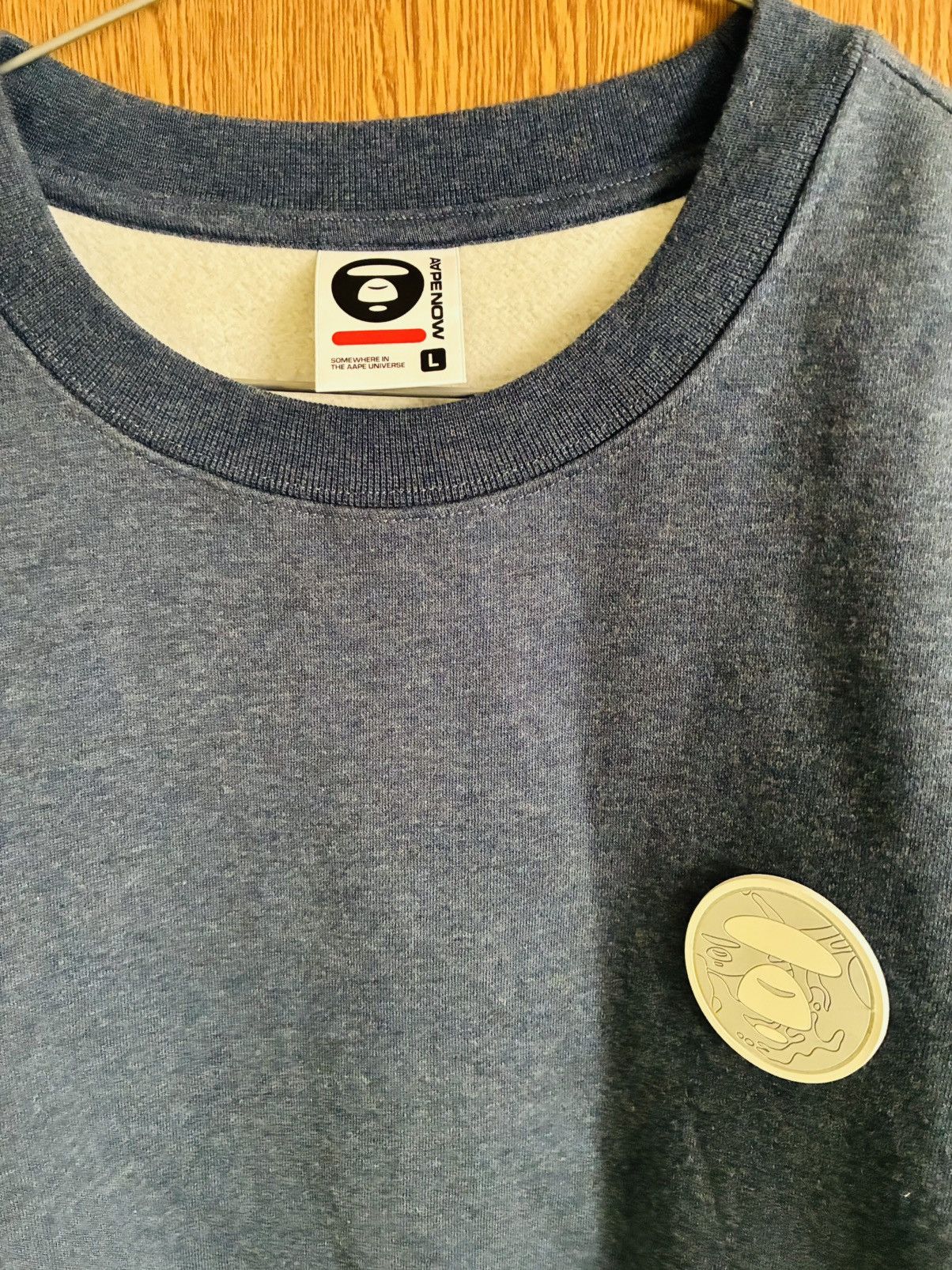 Aape AAPE by A Bathing Ape Moonface Logo Sweatshirt Navy Size L Size US L / EU 52-54 / 3 - 2 Thumbnail