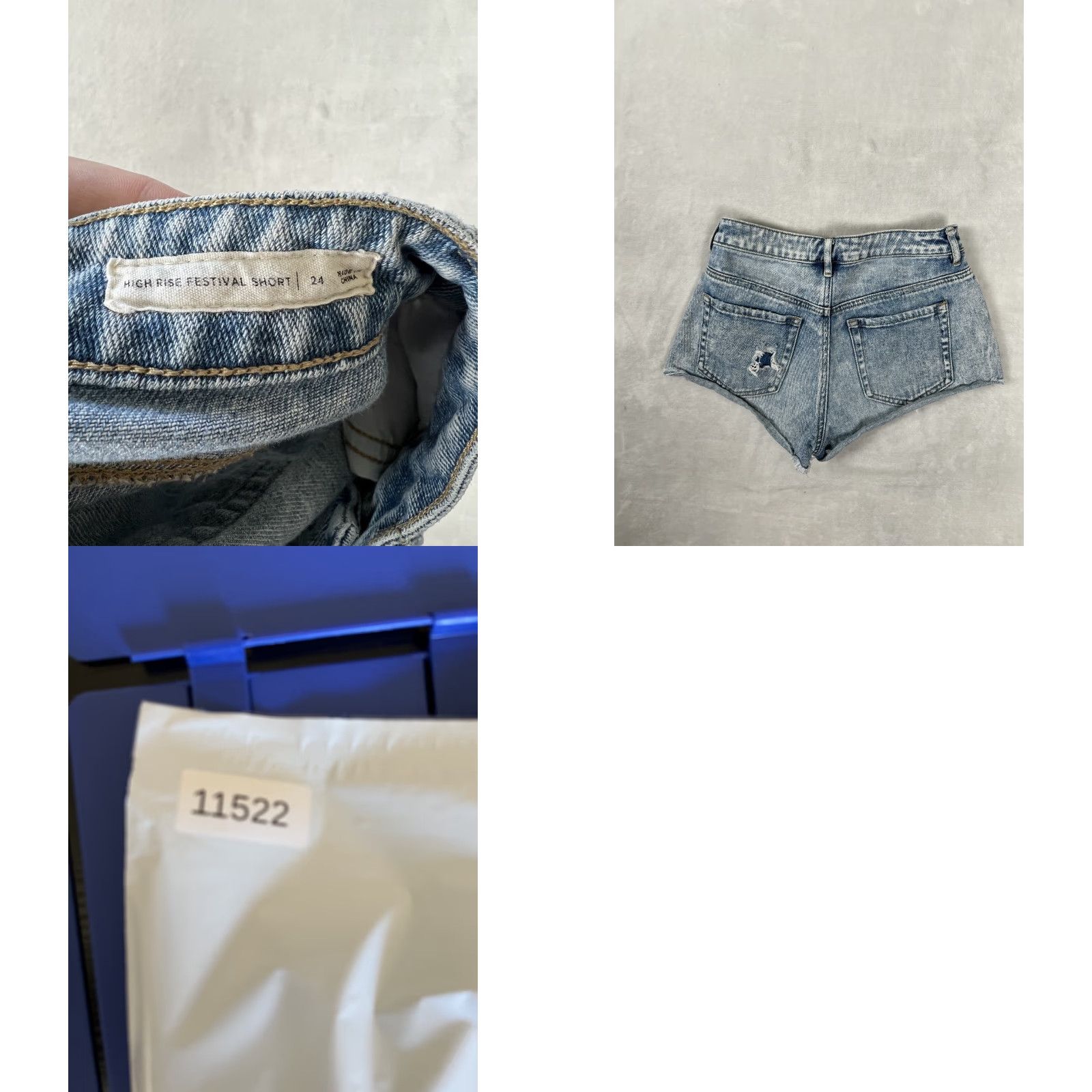 Pacsun PacSun Denim Jean Shorts Women's 24 Blue Distressed Festival Cutoff Frayed Shirt? Size 42" / US 20 - 8 Thumbnail