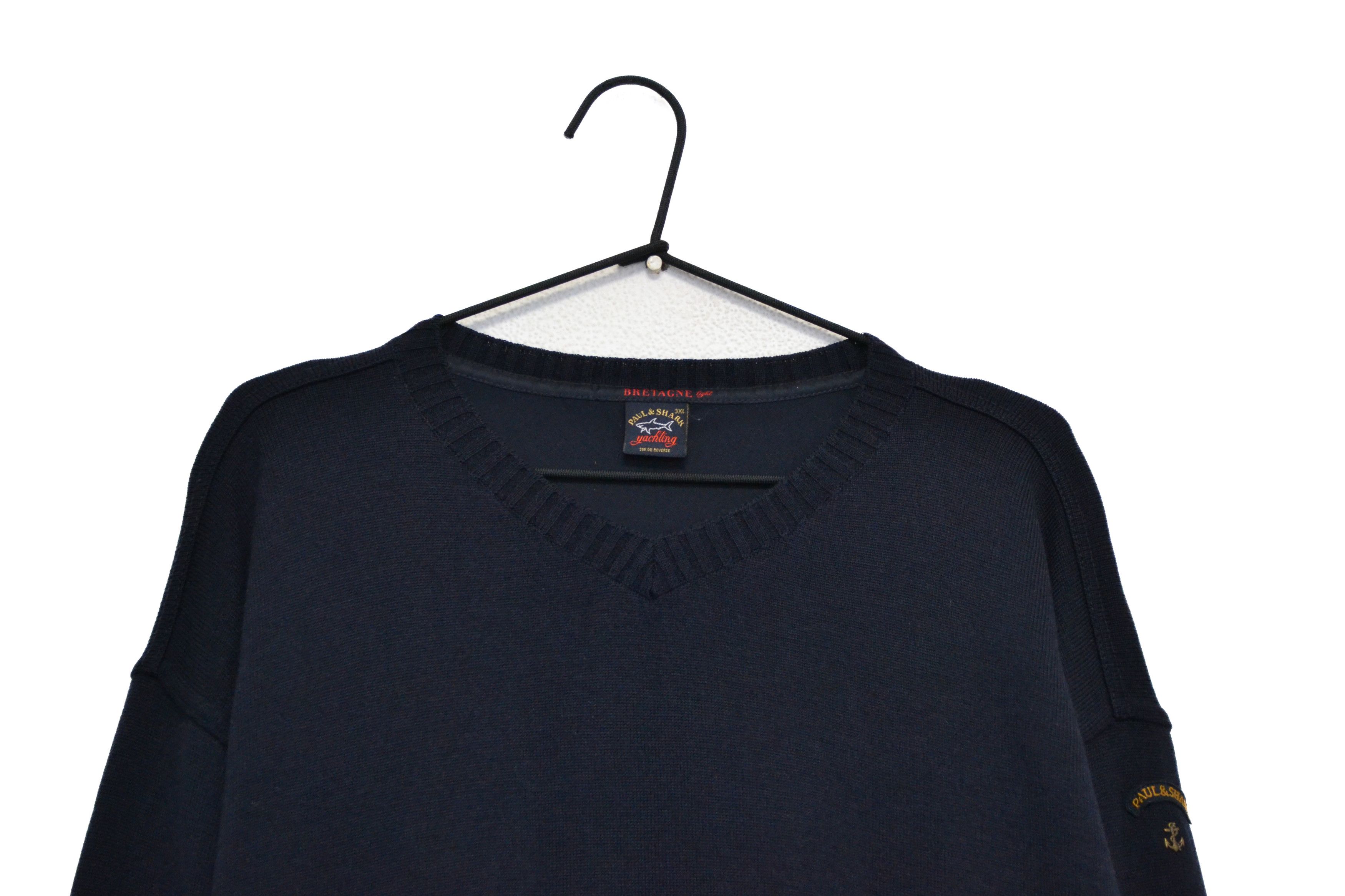 Paul & Shark Paul & Shark 100% Wool Men’s Dark Blue Sweater Size US XXL / EU 58 / 5 - 2 Thumbnail