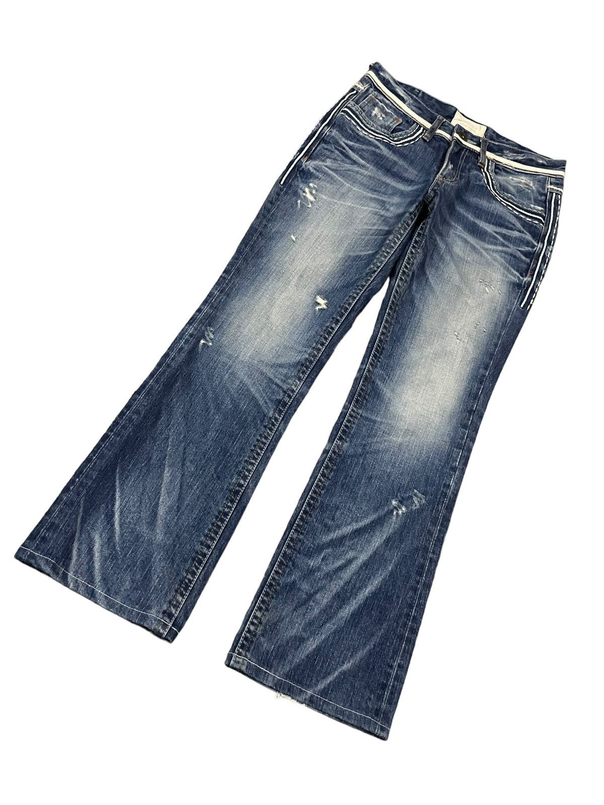 Vtg Y2K Japanese Strong Distinctive Stitch Style Flare Jeans