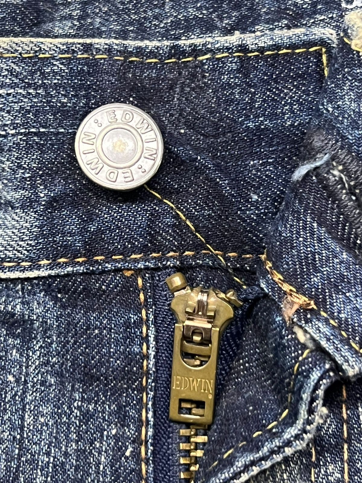 Edwin Vintage 00s Edwin 504R - Faded Mud Wash, Distressed Denim Size US 31 - 11 Thumbnail
