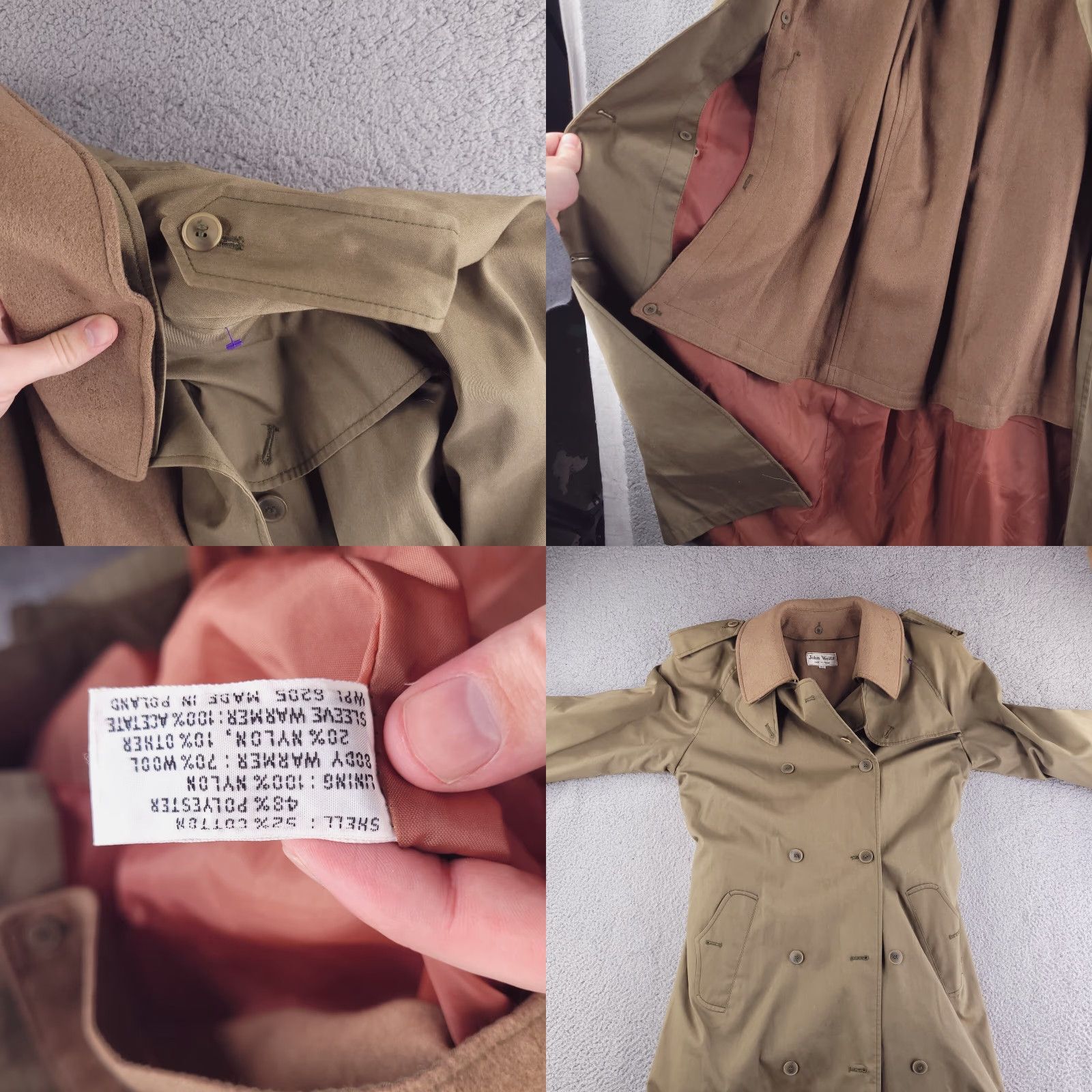 Vintage VINTAGE John Weitz Trench Overcoat Coat Long Women Brown Cotton Wool Lined Removable Lining Size 10 Size L / US 10 / IT 46 - 8 Thumbnail