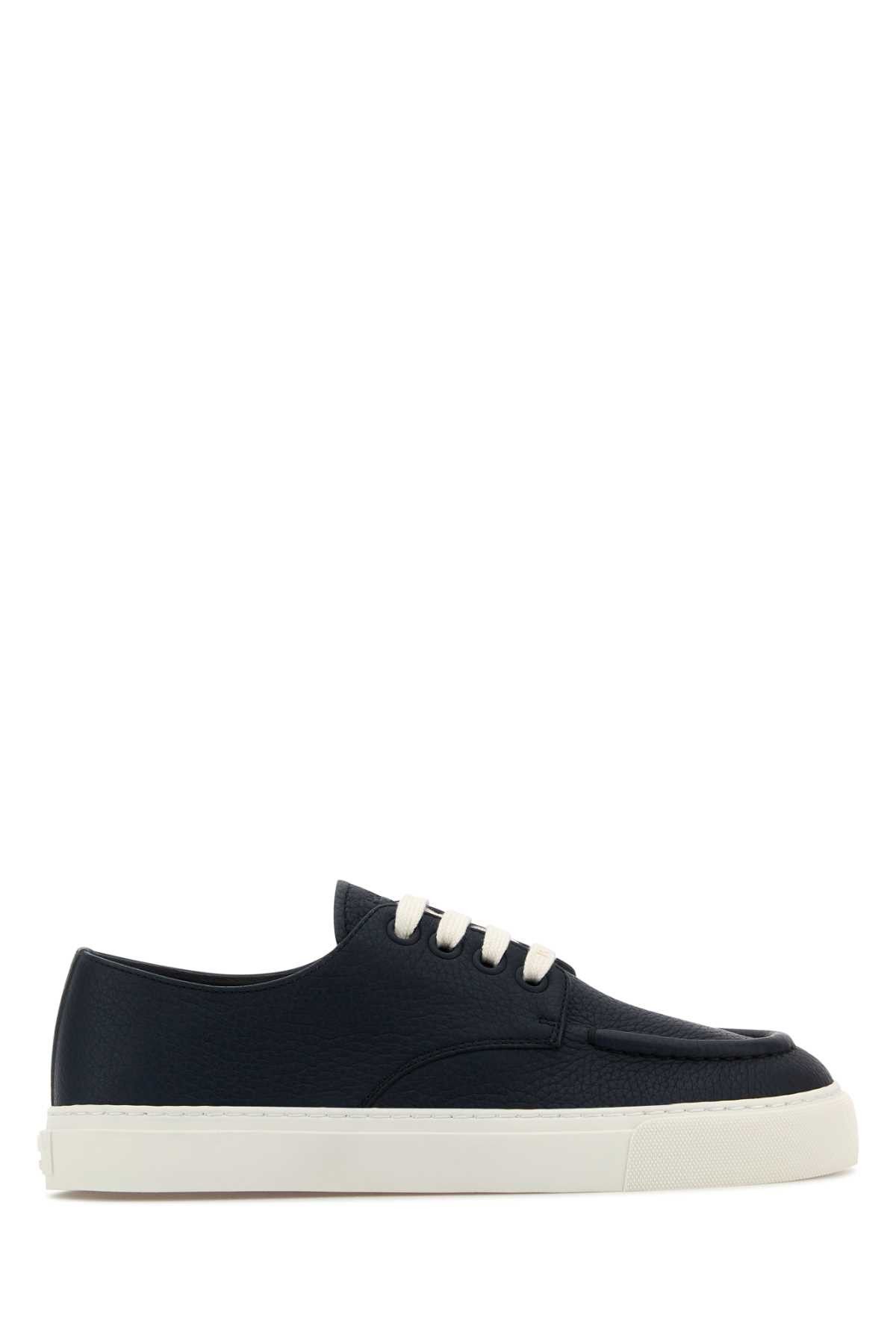 Prada Navy Blue Leather Sneakers Size US 11 / EU 44 - 1 Thumbnail