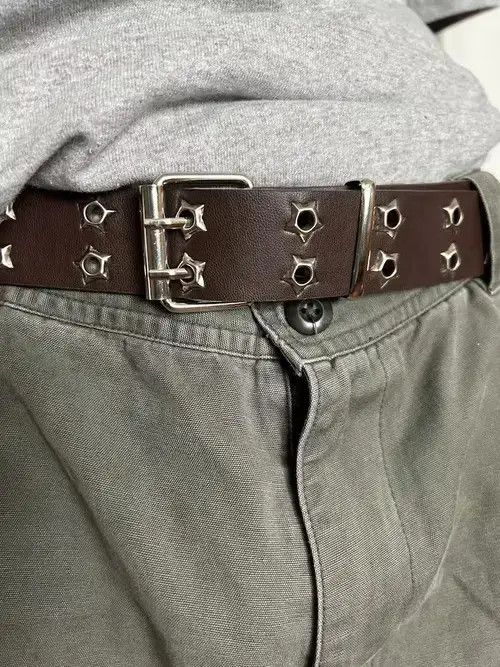 VIBE Star Rivet Belt (coffee brown) Size ONE SIZE - 4 Thumbnail