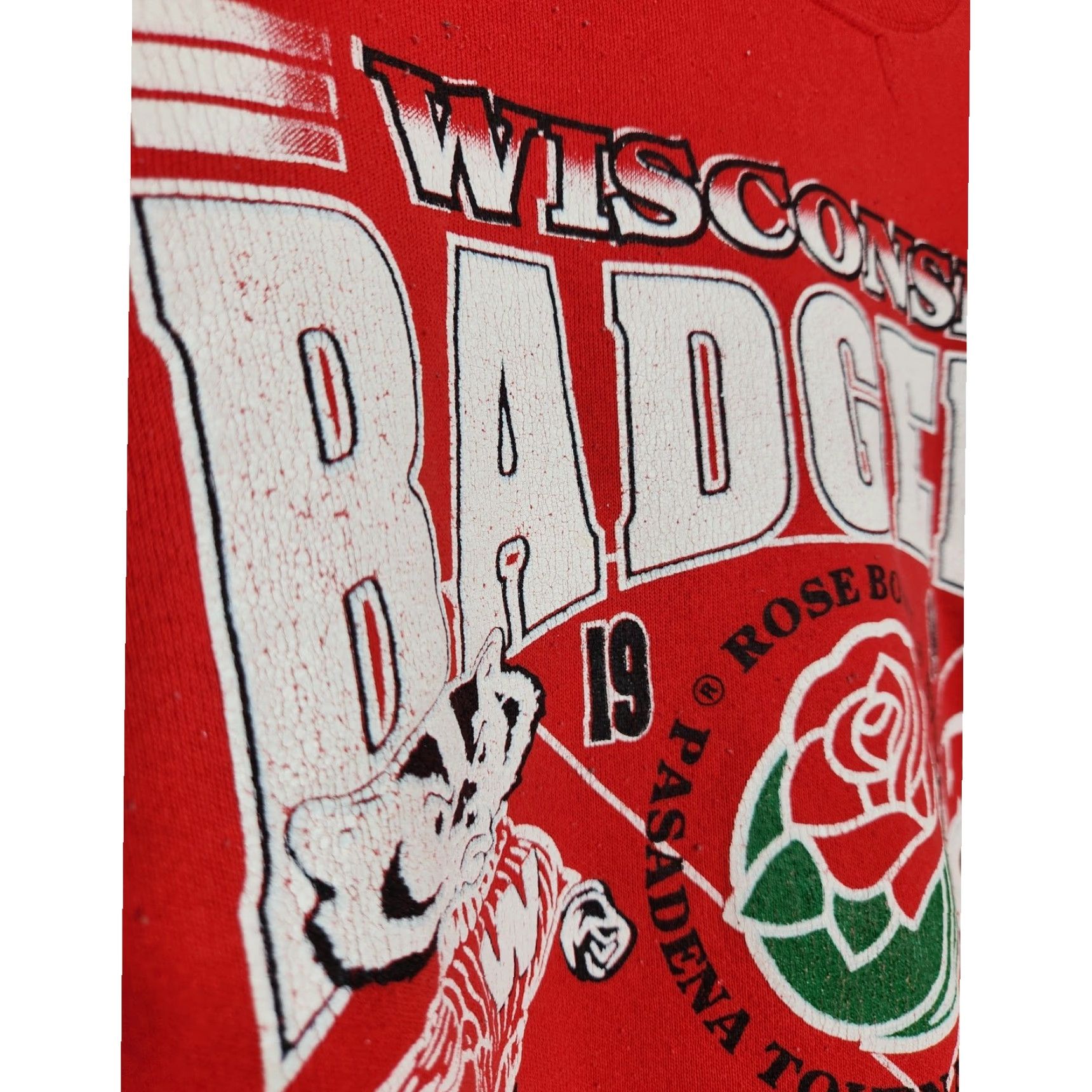 Hanes VINTAGE Wisconsin Badgers UW Madison Crewneck Sweatshirt Rose Bowl 2XL Size US XXL / EU 58 / 5 - 3 Thumbnail