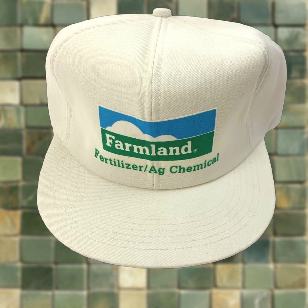 Vintage VINTAGE K-Products Farmland Fertilizer White Snapback Trucker Hat Cap Size ONE SIZE - 1 Thumbnail