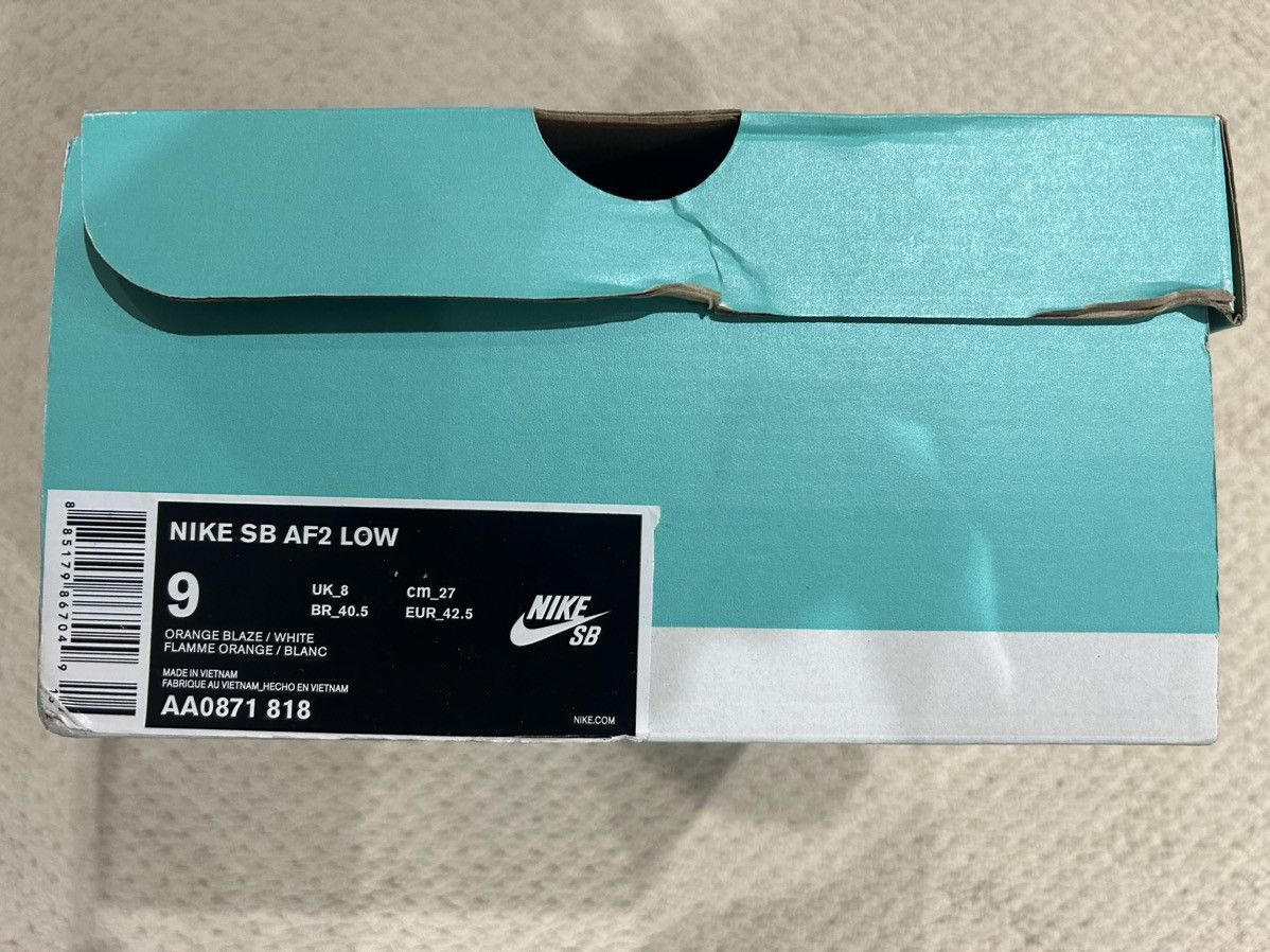 Nike × Supreme Supreme/Nike SB AF2 Low Orange/White Size US 9 / EU 42 - 9 Thumbnail