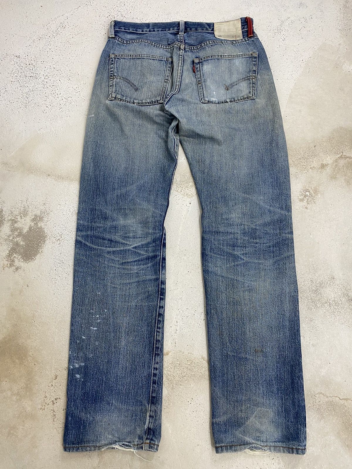 Levi's Levis 505 Japan Market J03 Button Distress Denim Washed Size US 30 / EU 46 - 2 Thumbnail